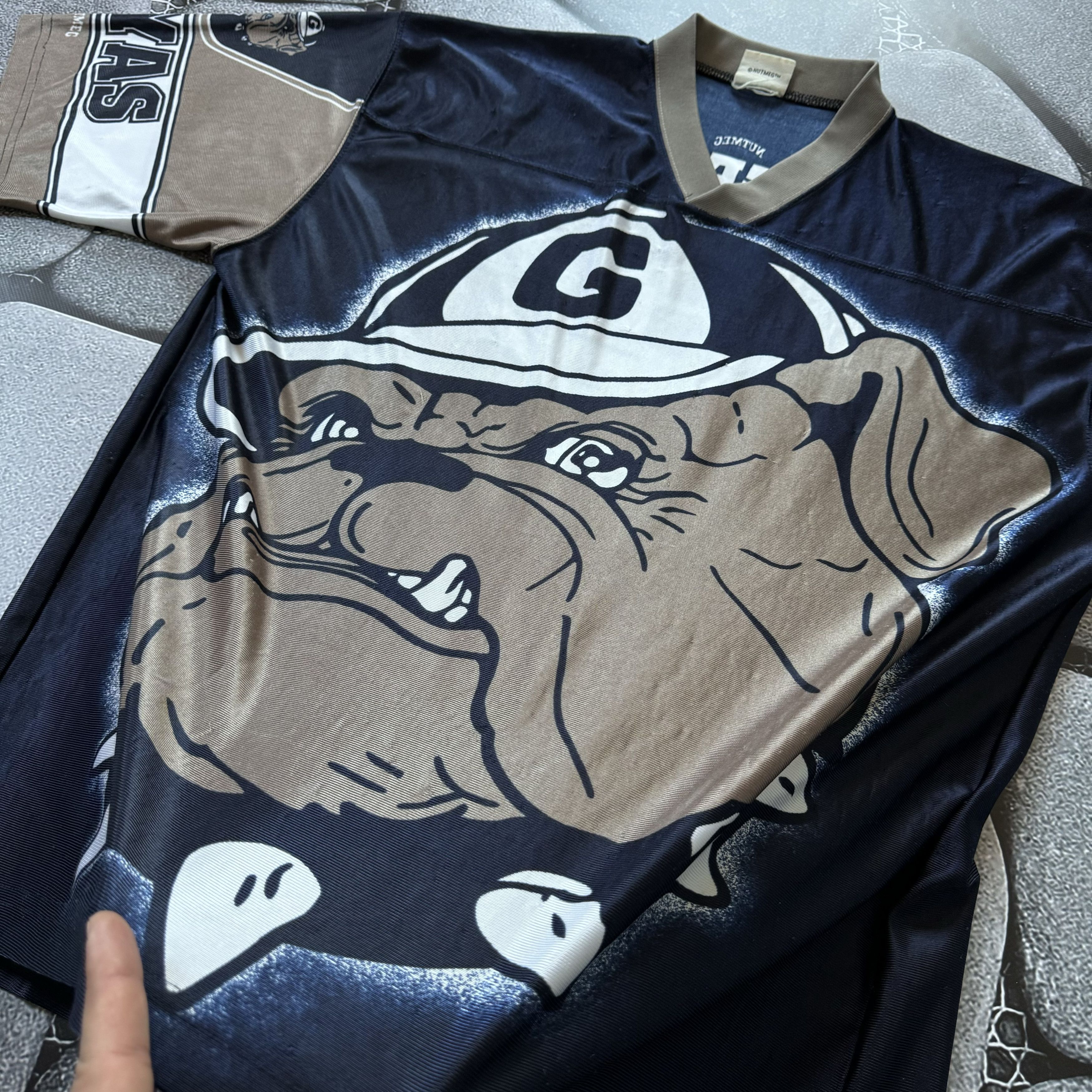 Nutmeg × Vintage VINTAGE 90S NUTMEG GEORGETOWN JERSEY ALLOVER PRINT Size US XL / EU 56 / 4 - 3 Thumbnail