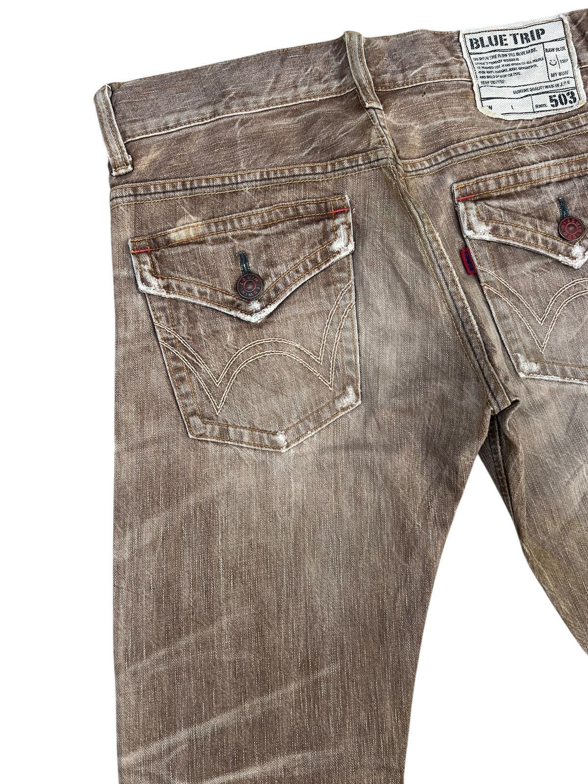 Vintage Clawmark Faded Denim Y2K Edwin BT5001 503 Flare Jeans Size US 30 / EU 46 - 15 Thumbnail