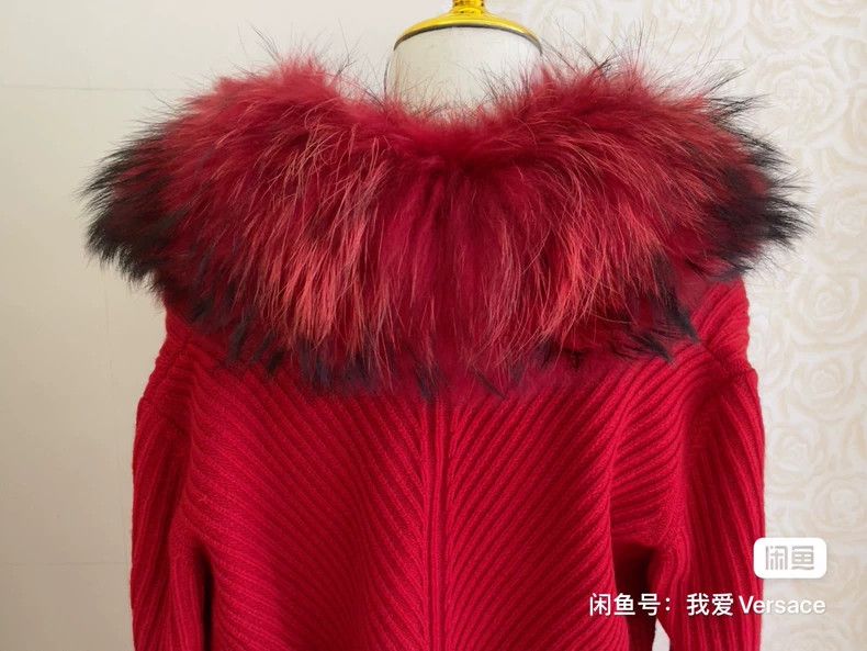 Versace Versace Wool knit jacket with a new large fur collar Size XL / US 12-14 / IT 48-50 - 6 Thumbnail
