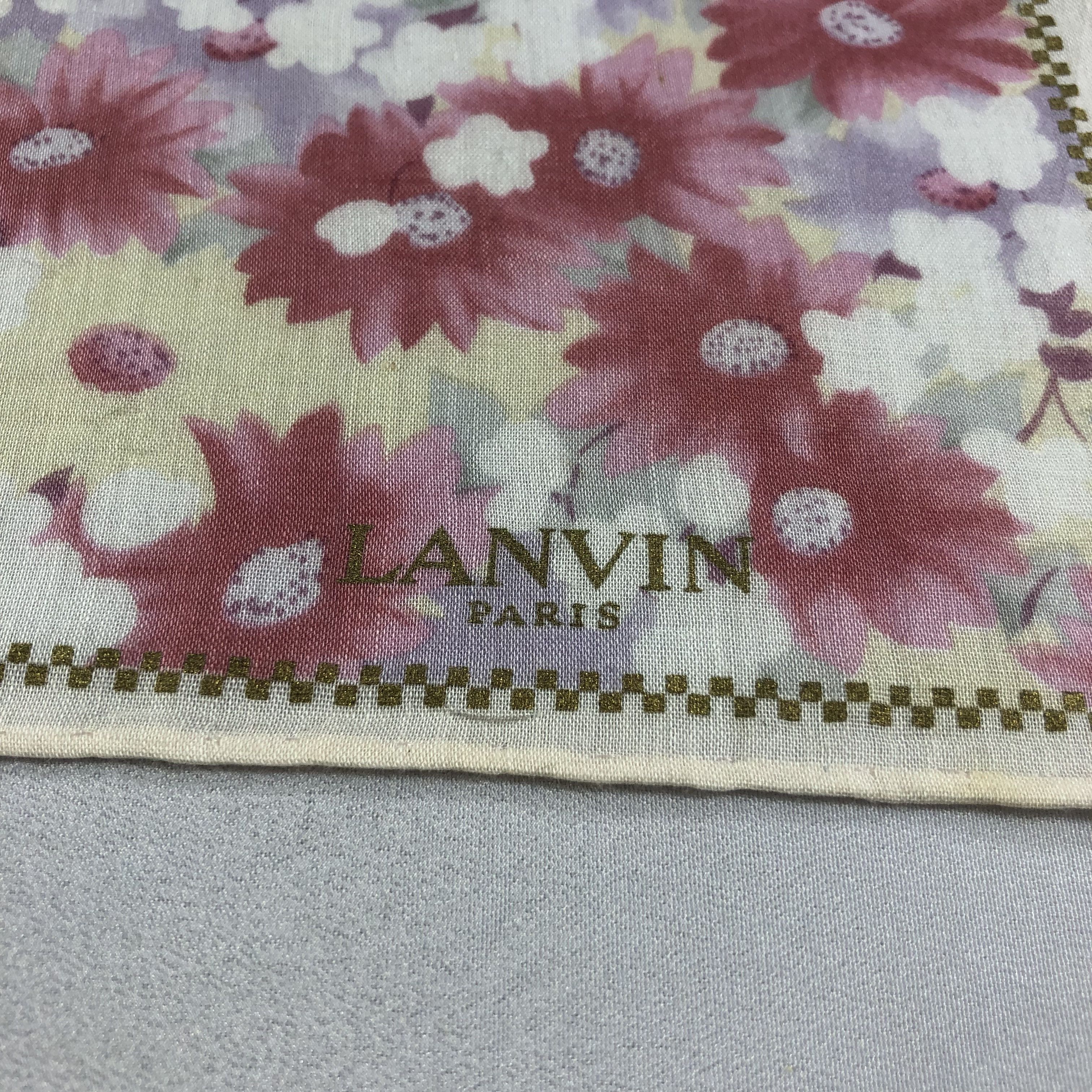 Lanvin Lanvin Floral Handkerchief Neckerchief Bandana H1797 Size ONE SIZE - 4 Thumbnail