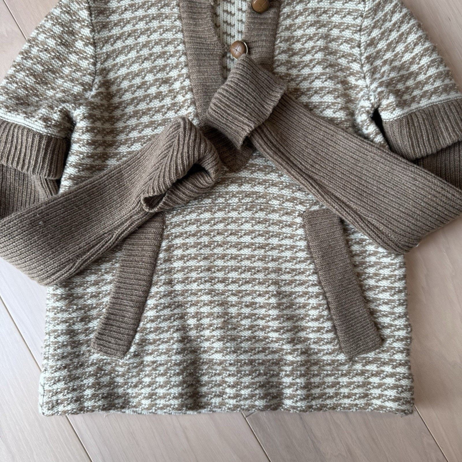Tory Burch Tory Burch Sweater XS Brown Hooded Wool Pullover Argyle Glam Size XS / US 0-2 / IT 36-38 - 5 Thumbnail