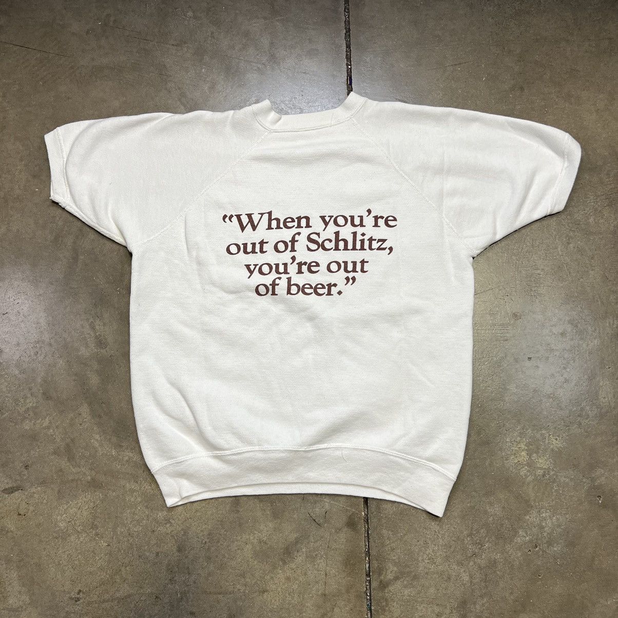 トップス 60s Schlitz beer vintage sweat shirt Vintage 60s Schlitz Beer Crewneck Sweatshirt Short Sleeve
