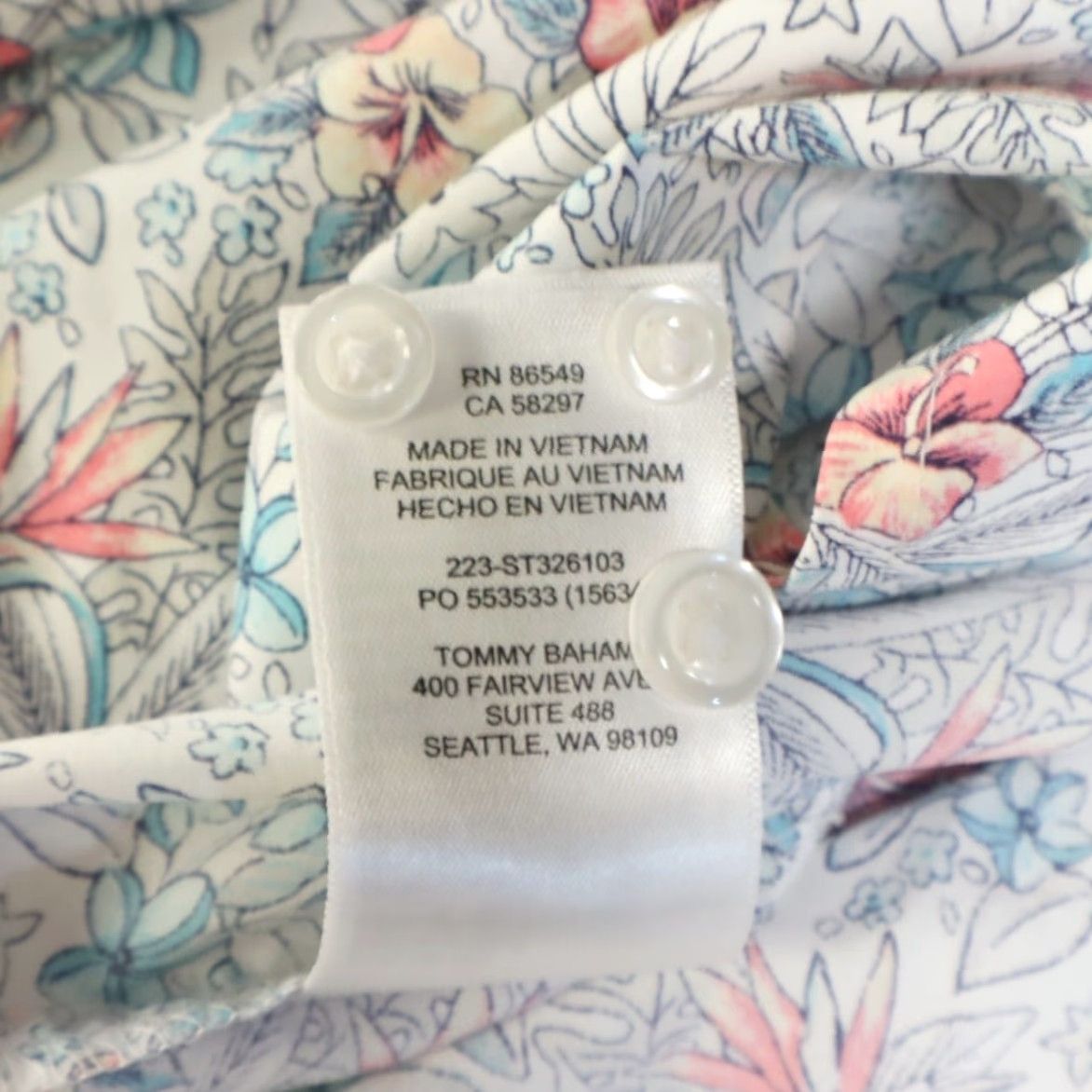 Tommy Bahama Tommy Bahama Shirt Siesta Key Nylon Floral Long Sleeve Button Up White XL Mens Size US XL / EU 56 / 4 - 8 Thumbnail