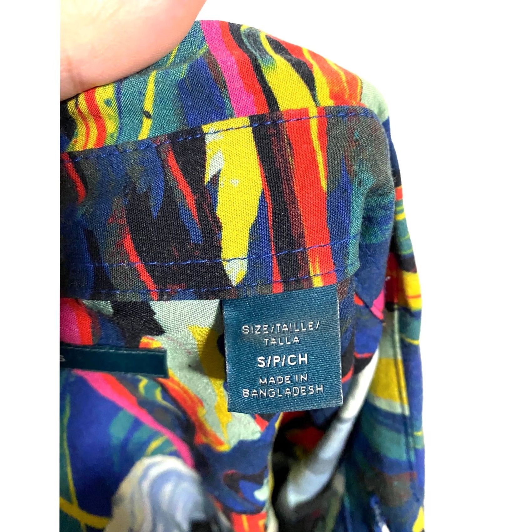 Perry Ellis Perry Ellis Button-Up Shirt Men S Viscose Watercolor Abstract Colorblock 80s Artsy Indie Short Sleeve Blue Button-Down Casual Workwear Travel Mens Size US S / EU 44-46 / 1 - 7 Thumbnail