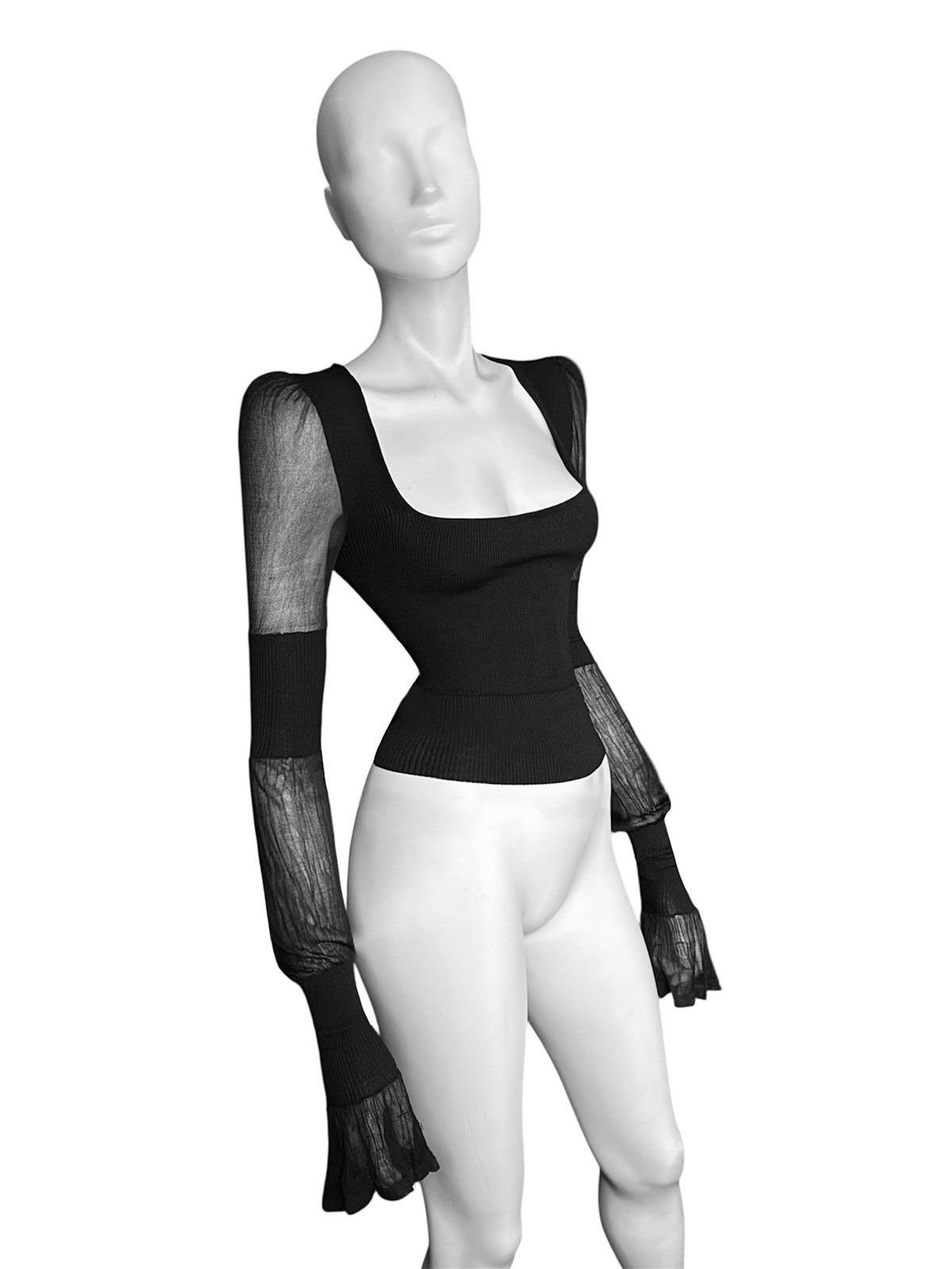 Yves Saint Laurent Runway Yves Saint Laurent by Tom Ford Silk Knit Blouse Size S / US 4 / IT 40 - 4 Thumbnail