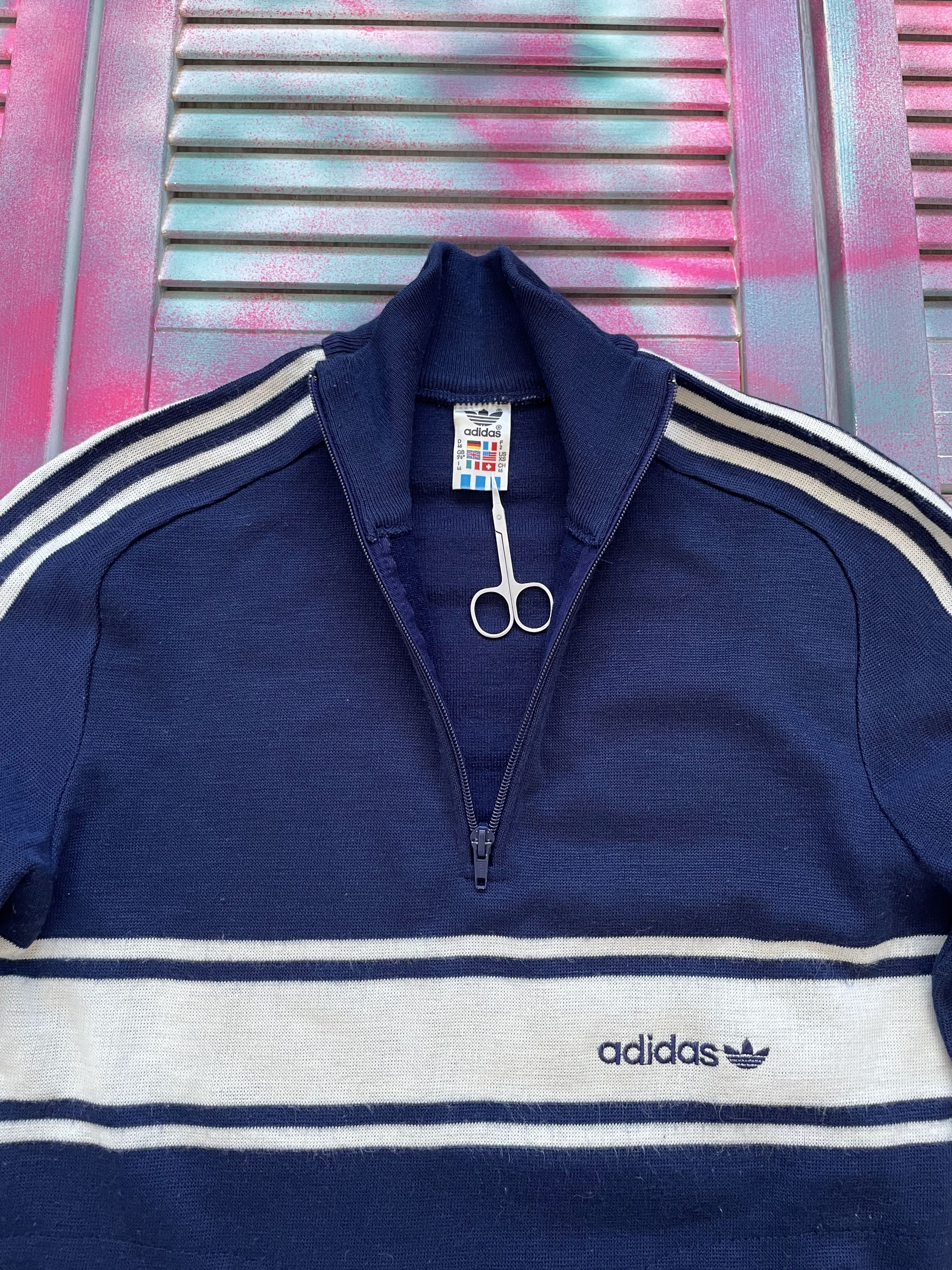 Adidas Very Rare Vintage Adidas 1/3 Zip Made in West Germany Size US S / EU 44-46 / 1 - 5 Thumbnail