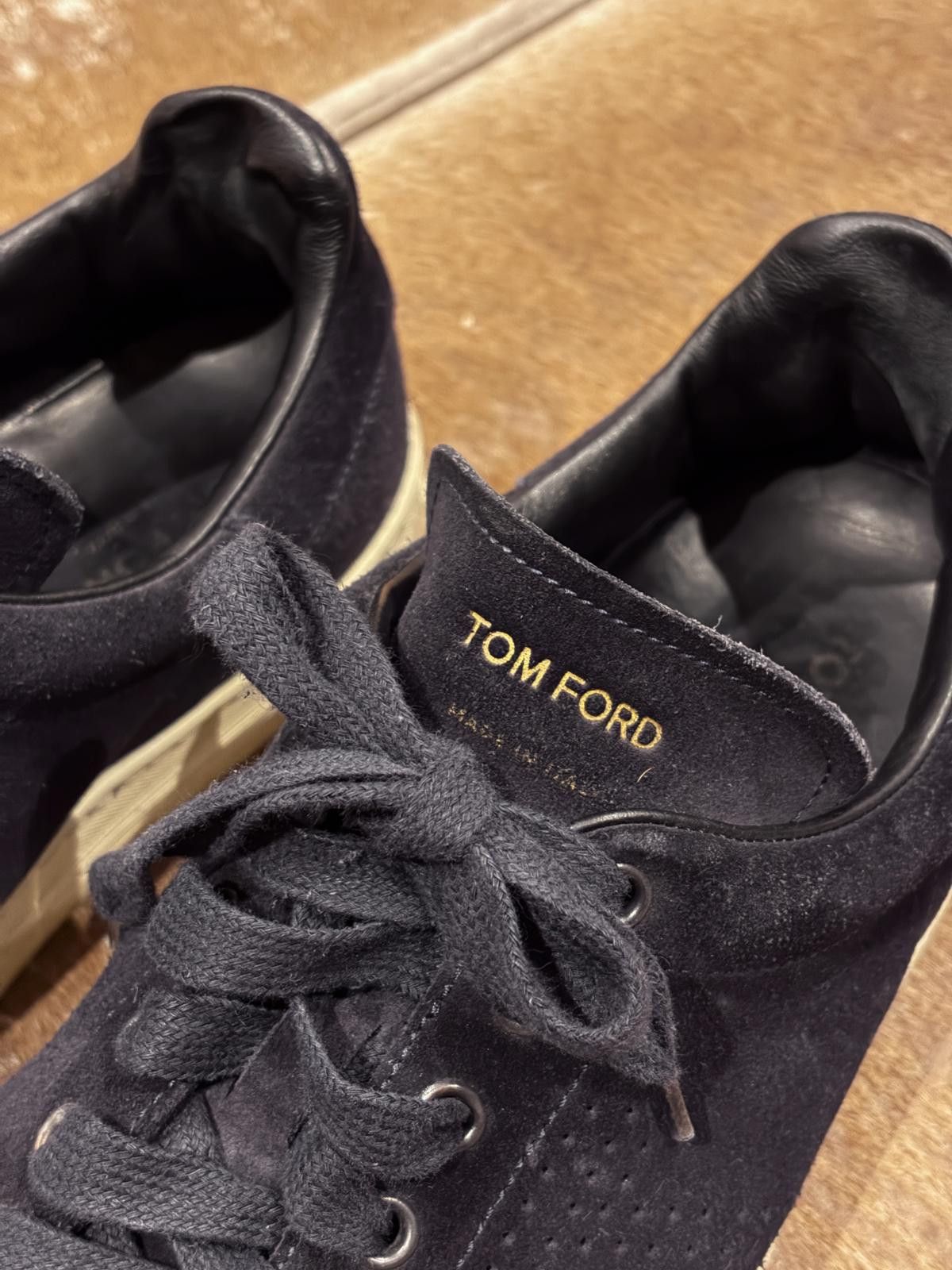 Tom Ford Tom Ford Navy Suede Low-Top Sneakers Size US 10 / EU 43 - 2 Thumbnail