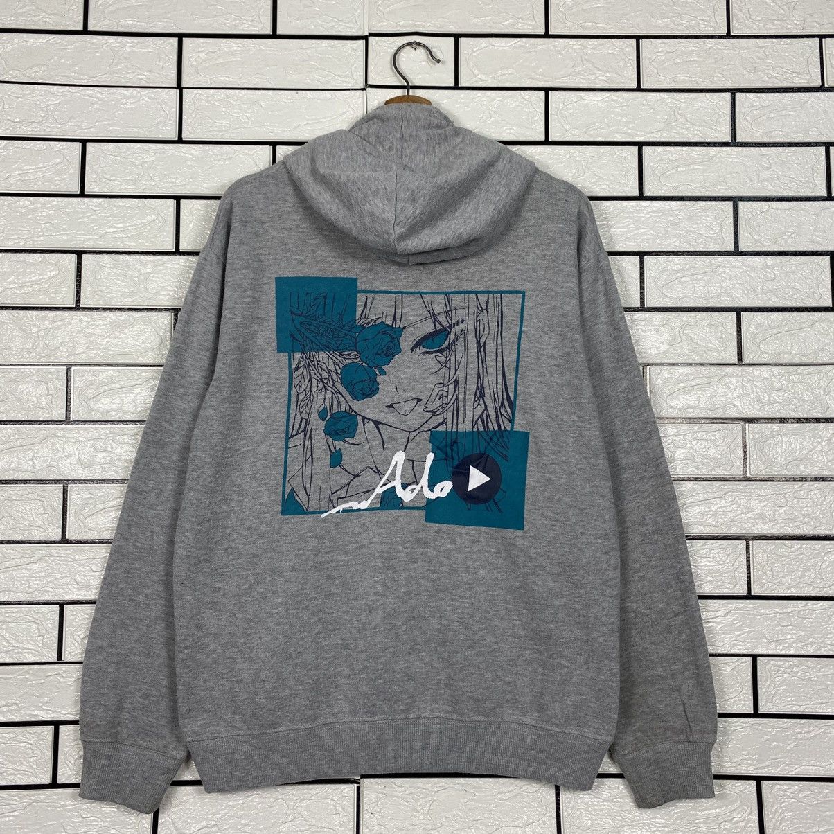 Japanese Brand Vintage Zipper Hoodie Ado Cartoon Big Logo Size US L / EU 52-54 / 3 - 9 Thumbnail