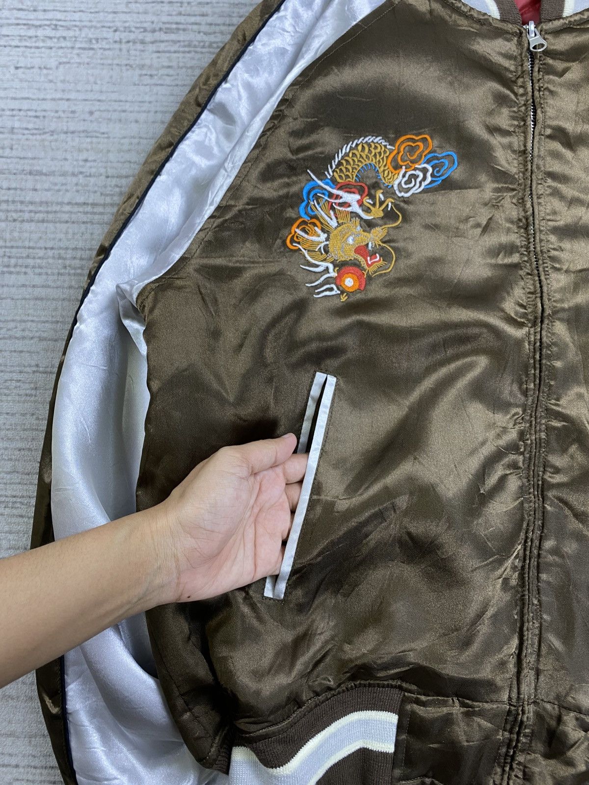 Japanese Brand Vintage ThirdRow Japan Dragon Embroidery Sukajan Jacket #EB5 Size US M / EU 48-50 / 2 - 6 Thumbnail