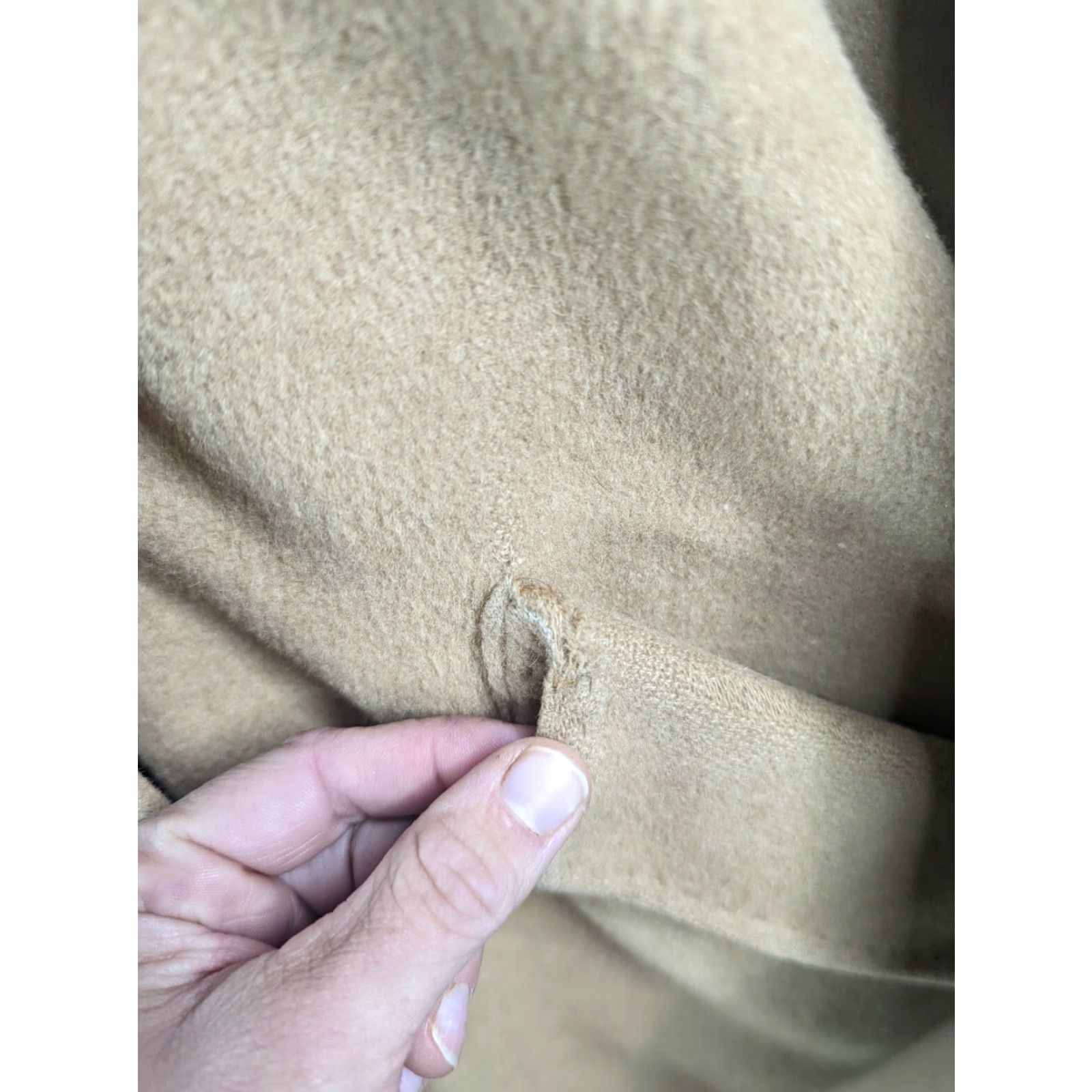 Camel VINTAGE Fur Trim 100% Camel Hair Long Trench Pea Coat Jacket Large 14/16 Beige Women Coat Size L / US 10 / IT 46 - 6 Thumbnail