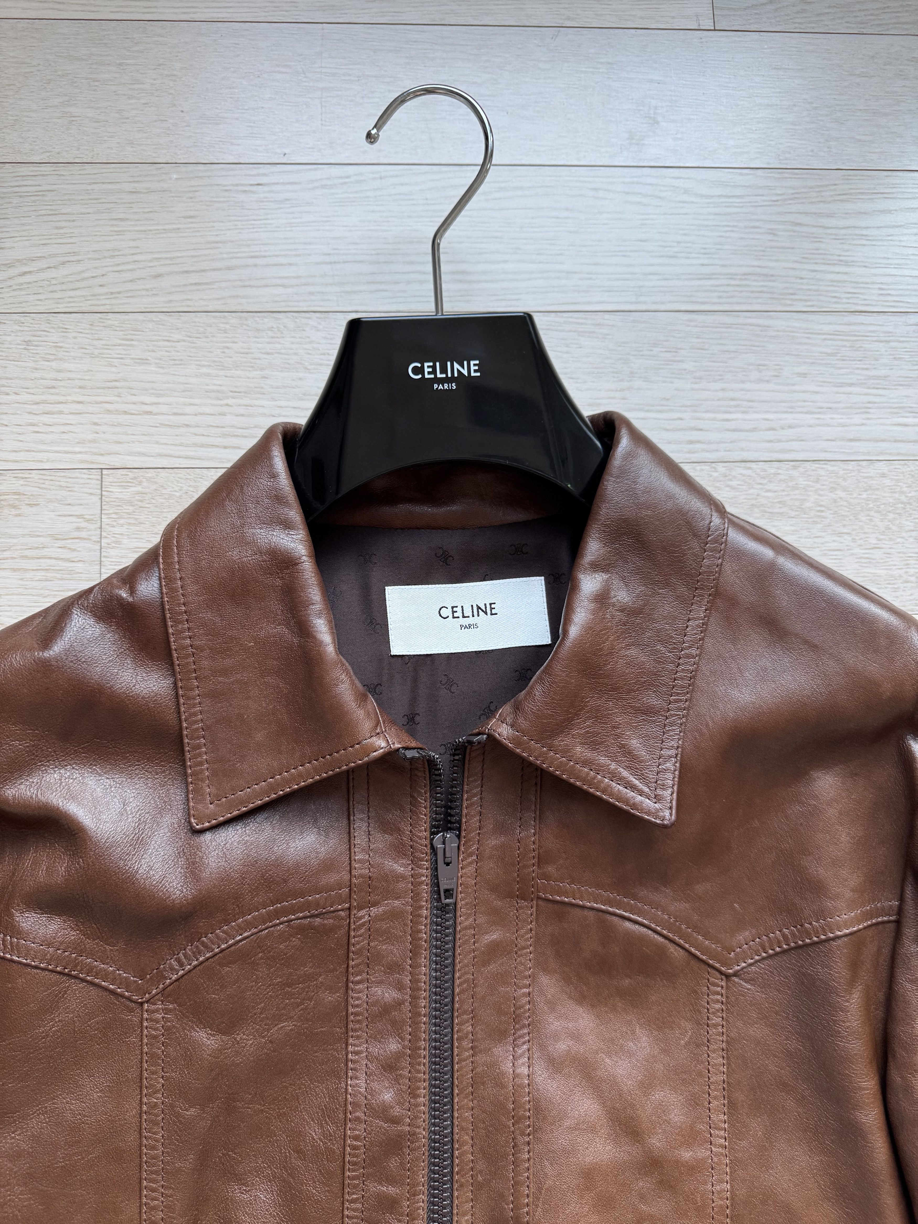 Celine FW23 Wax Effect Western Leather Blouson Size US L / EU 52-54 / 3 - 2 Thumbnail