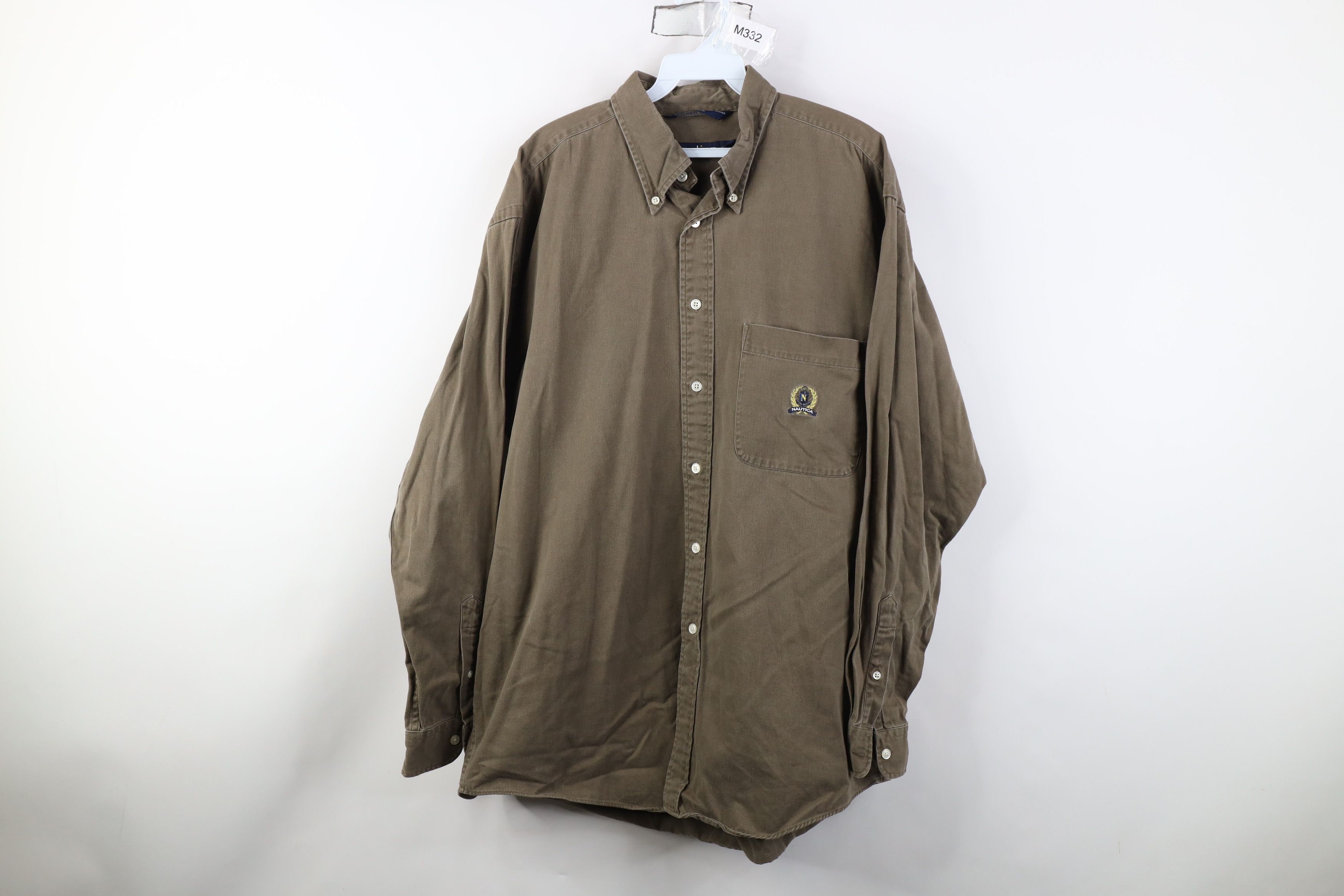 Nautica Vintage 90s Nautica Spell Twill Collared Button Down Shirt Size US L / EU 52-54 / 3 - 1 Thumbnail
