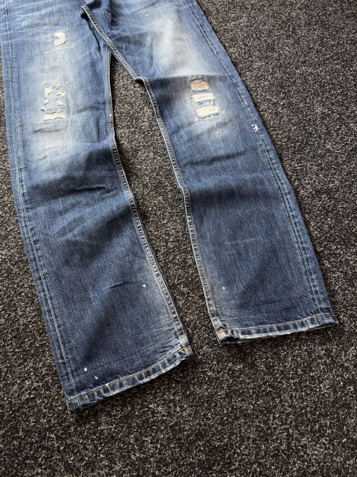 Vintage 00s Retro Japanese Y2K Vntg Grunge Distressed Denim Jeans Size US 32 / EU 48 - 4 Thumbnail