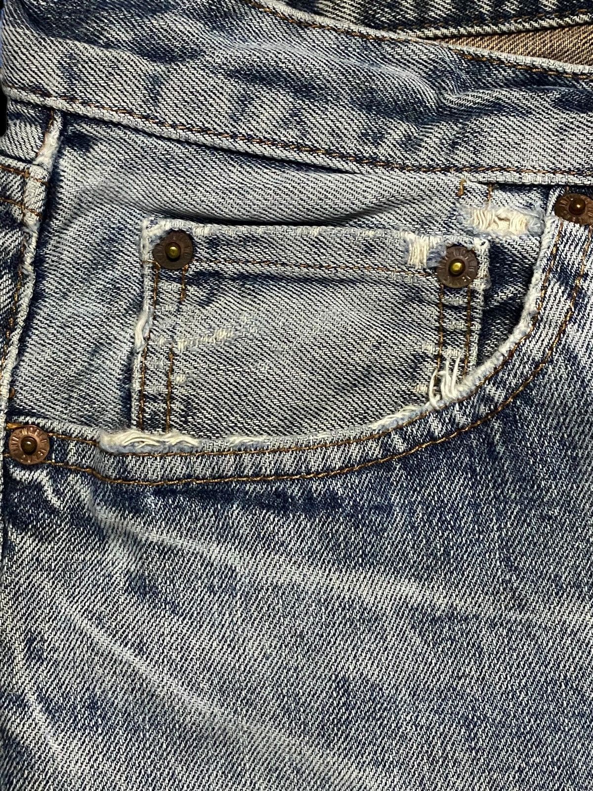 Japanese Brand Vintage Japanese Brands Grey & Blue Distressed Enough Baggy Size US 32 / EU 48 - 12 Thumbnail