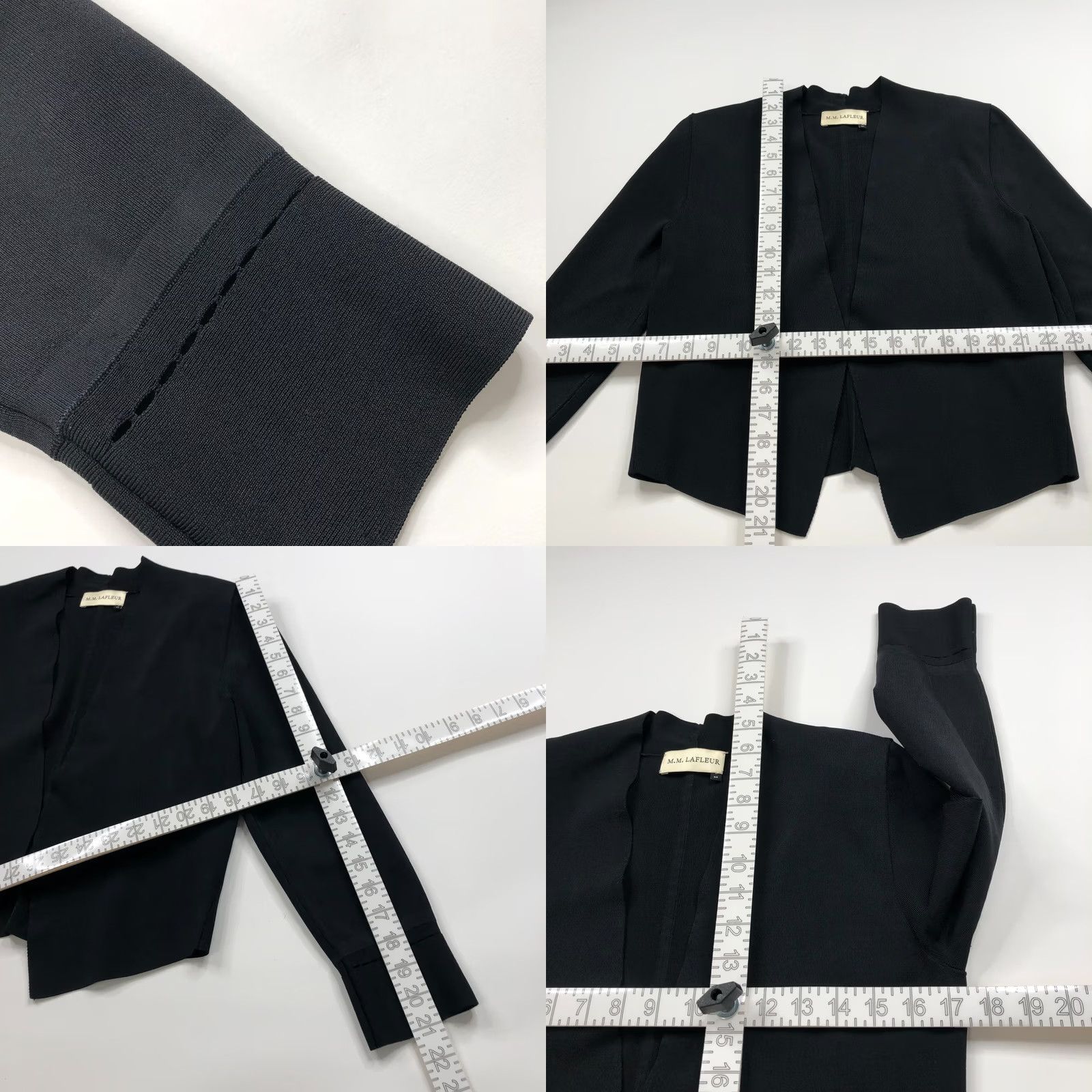M.M.LaFleur M.M. LaFleur Jacket Blazer Style Women M Medium Black Knit Jardigan Cardigan Button Open Vintage? No Size M / US 6-8 / IT 42-44 - 8 Thumbnail