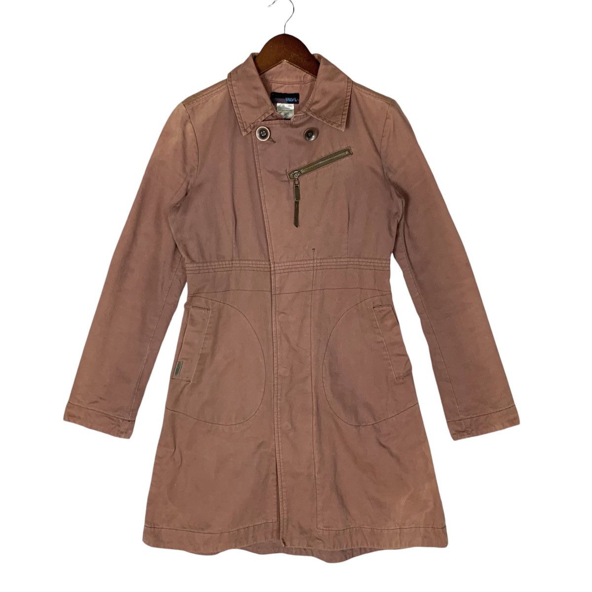 Vintage 55 Dsl Collar Button Up Trench Coat Size S