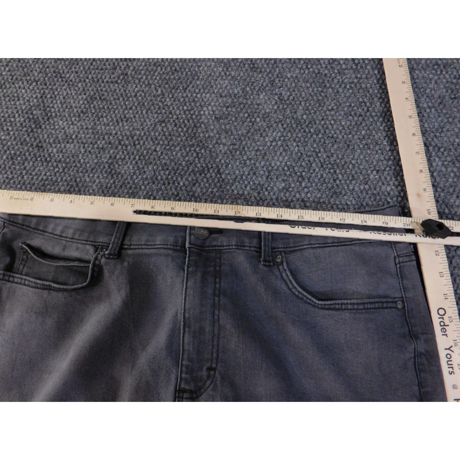 Lee Lee Jeans Mens Slim Fit Denim 40x29 Gray Zip Fly Straight Leg 5 Pocket Stretch Cadet Wash 40 in Mens Size US 40 / EU 56 - 5 Thumbnail