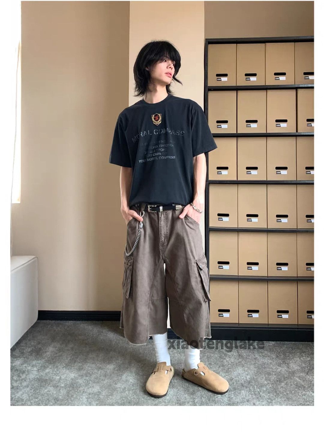 Designer Unisex utility loose baggy hiphop yuppie cargo shorts Size US 32 / EU 48 - 9 Thumbnail