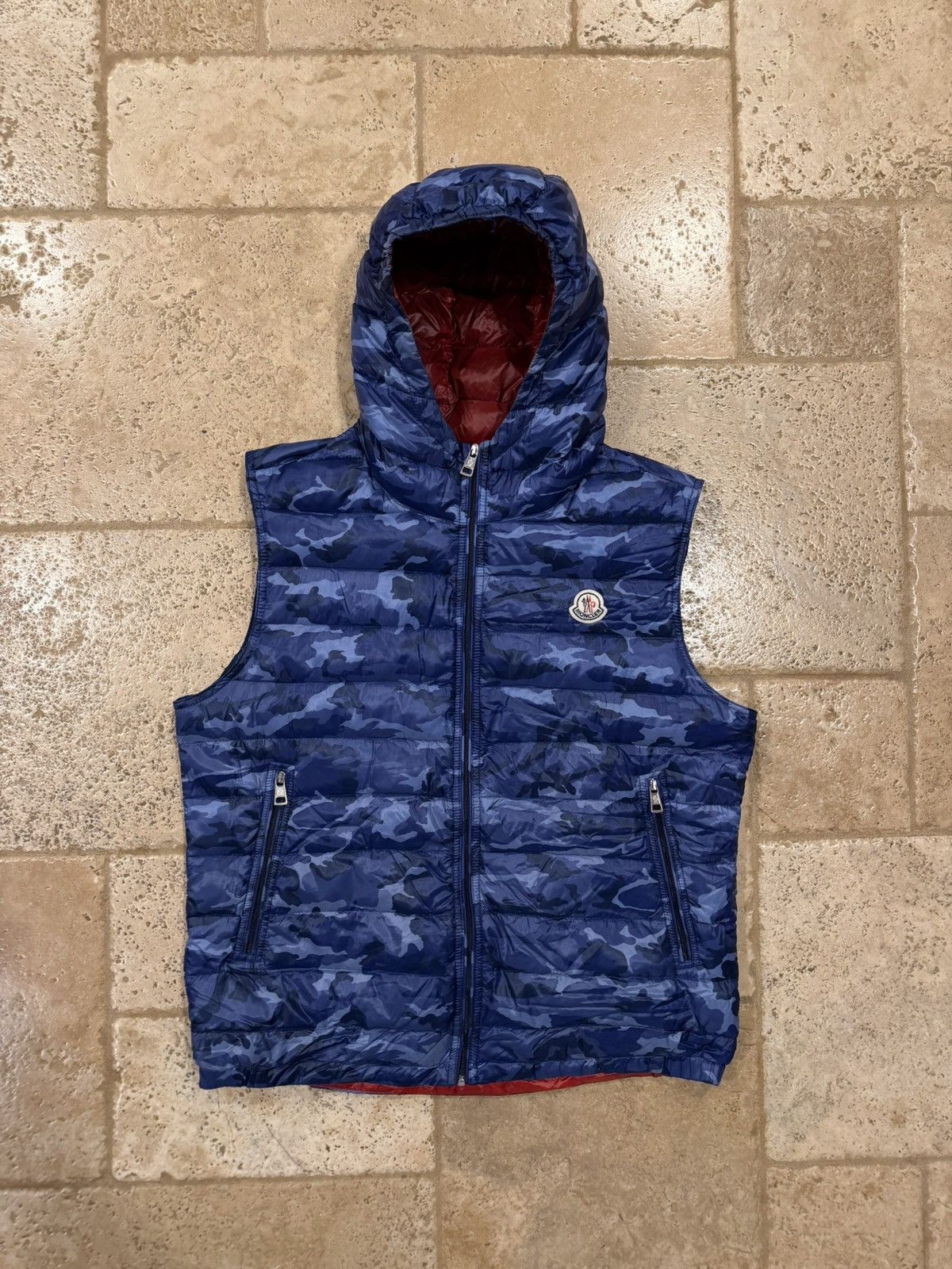Moncler Moncler Patrick Gilet Blue Camo Fatique Down Puffer Vest Size US L / EU 52-54 / 3 - 18 Thumbnail