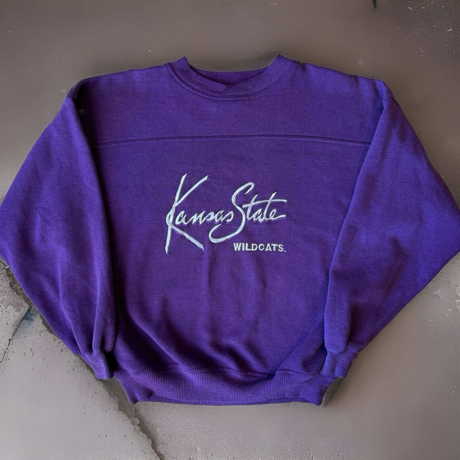 Vintage Vintage Kansas State Wildcats Sweatshirt L Purple 90s Fleece Size US L / EU 52-54 / 3 - 1 Thumbnail