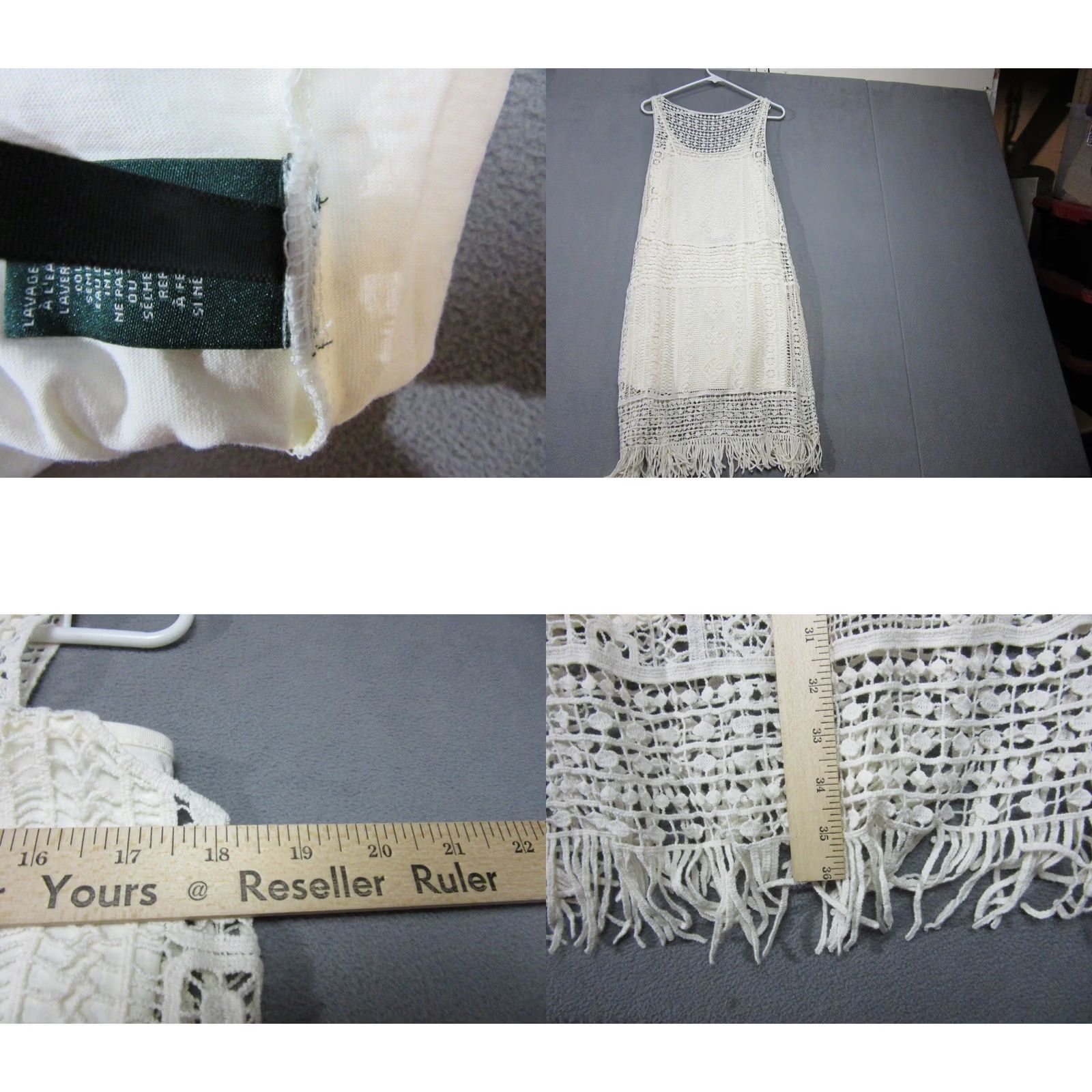 Ralph Lauren Lauren Ralph Lauren Dress Womens Medium Pearl White Crochet Lace Fringe Boho New Size M / US 6-8 / IT 42-44 - 9 Thumbnail