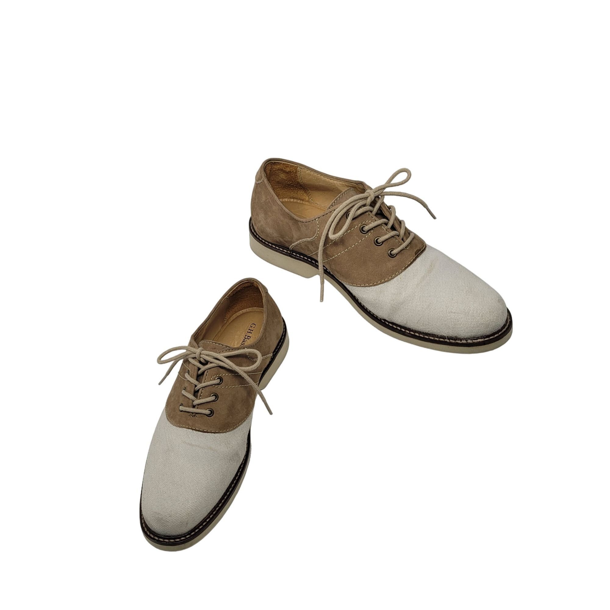 G.H. Bass & Co Suede Leather Bass-Finn Oxfords 7 Tan Preppy display picture 2