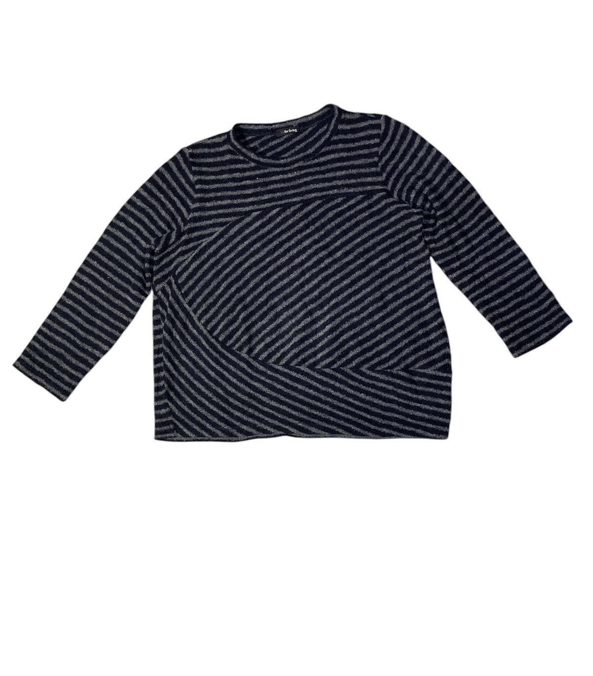 Yohji Yamamoto Vintage Y’s For Living Stripe Knit Wool Long Sleeve Size US L / EU 52-54 / 3 - 1 Thumbnail