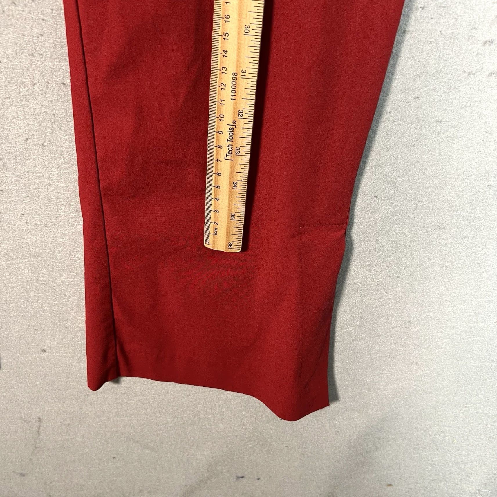 Zara Zara Pants Womens Small Maroon Red Straight Leg Ankle Slit Size 32" / US 10 / IT 46 - 4 Thumbnail