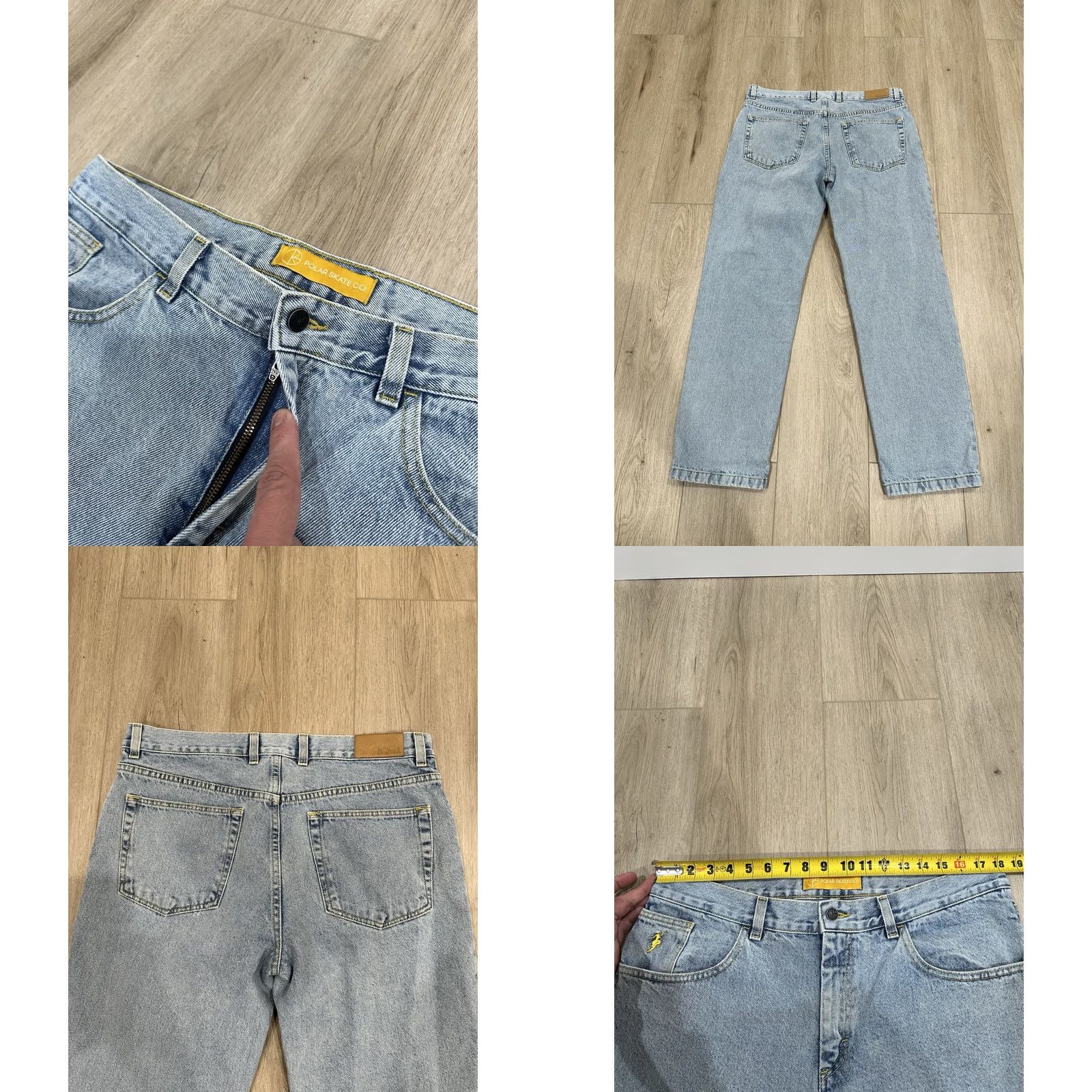 Vintage Polar Skate Co Jeans Mens 36x31 Denim Baggy 90s Vintage Streetwear Logo Pocket 5-Pocket Tapered Jeans Mens Blue Size US 36 / EU 52 - 8 Thumbnail
