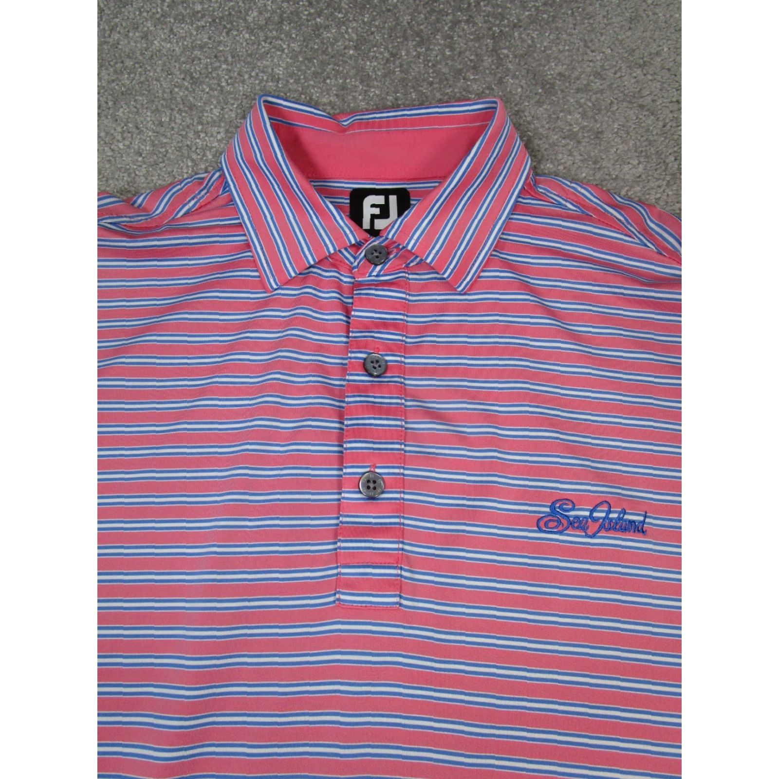 Footjoy FootJoy Polo Shirt Mens Large Pink White Blue Golf Logo Size US L / EU 52-54 / 3 - 2 Thumbnail