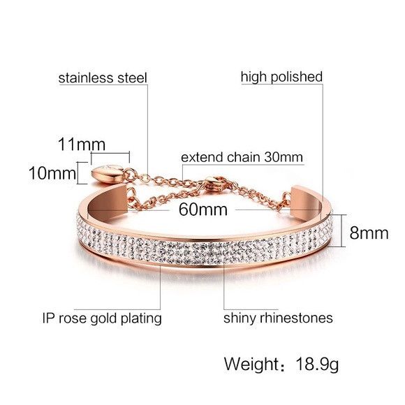 Other Ross Gold Crystal Women Stainless Steel Bracelet Size ONE SIZE - 4 Thumbnail