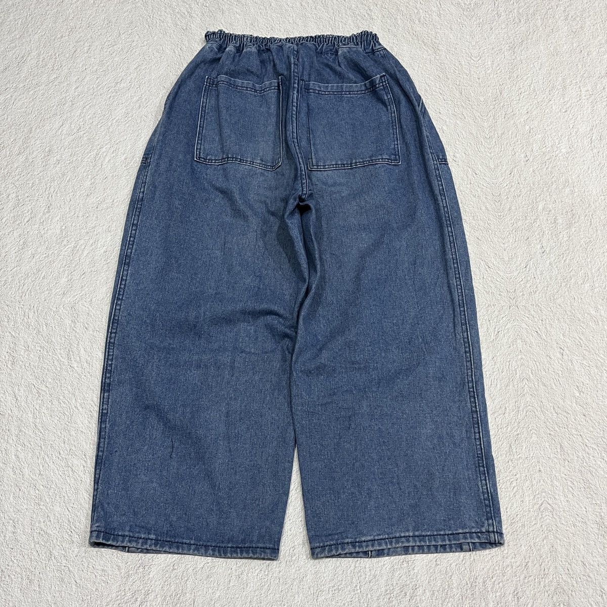 Yohji Yamamoto 2000s JAPAN DENIM SUPER WIDE BAGGY BALLOON PANTS Size US 30 / EU 46 - 5 Thumbnail