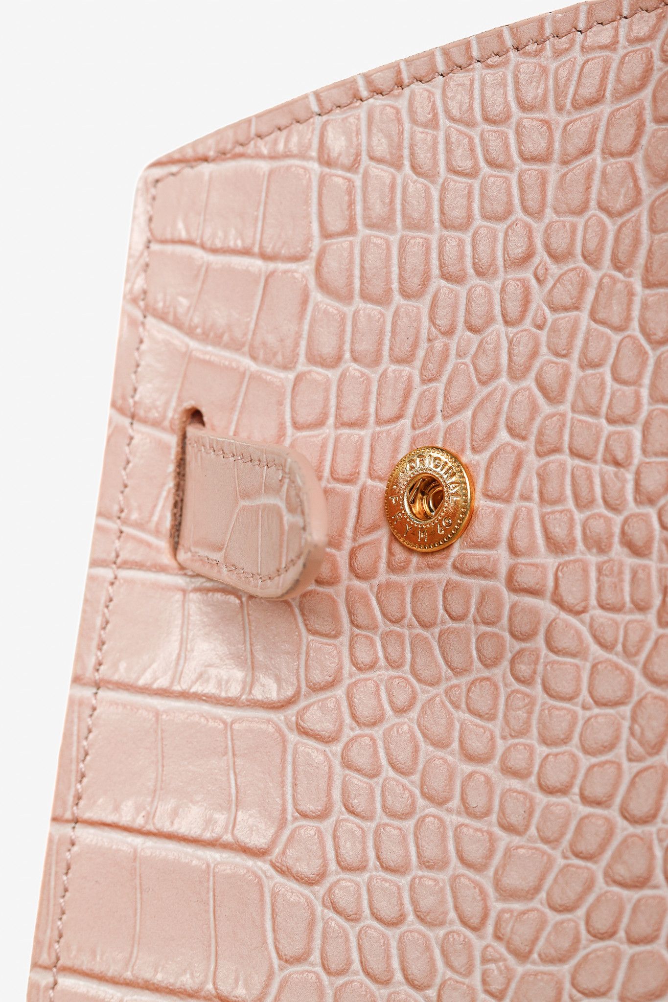 Designer Teddy Blake Kate Croco 12" Nude Pink Leather Tote Size ONE SIZE - 9 Thumbnail