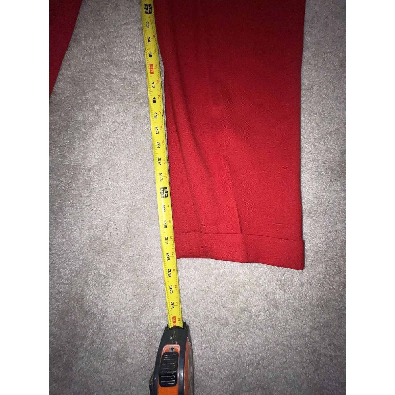 Lauren Ralph Lauren RALPH LAUREN Red Pleated Casual Cuffed Pure Wool Ankle Pant Size 30" / US 8 / IT 44 - 6 Thumbnail