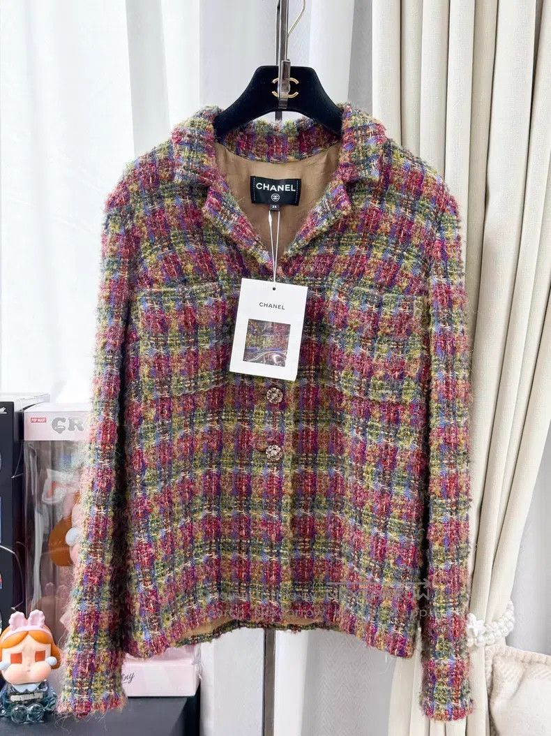 Chanel Chanel Tweed plaid woven long-sleeved jacket Size XXS / US 00 / IT 34 - 1 Thumbnail