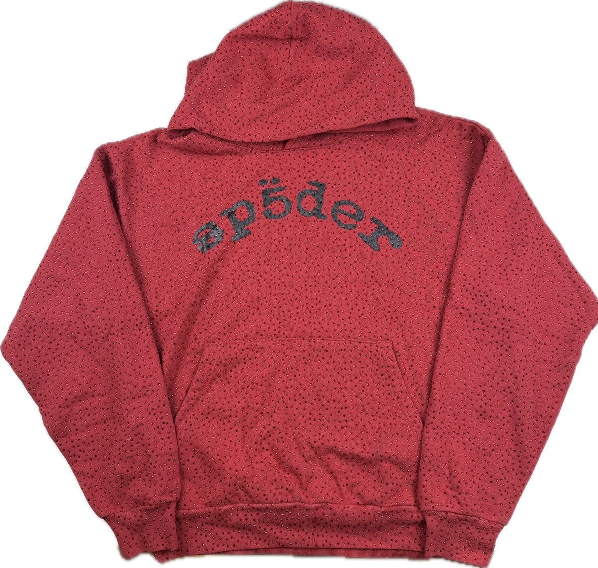 Spider × Spyder Sp5der VVS Hoodie rhinestones red | Grailed