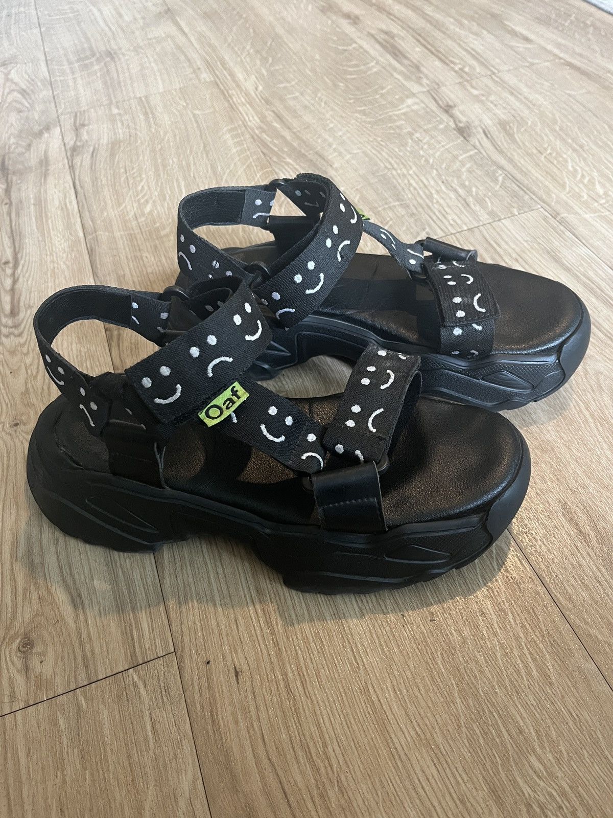 Lazy Oaf Lazy Oaf Velcro Sandals Happy Sad Platform Size US 8 / IT 38 - 2 Thumbnail
