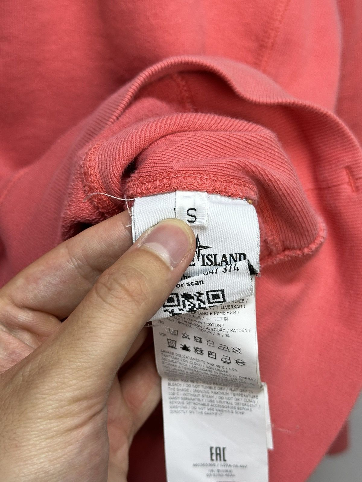 Vintage Vintage Stone Island Pink Sweatshirt Cotton Patch Logo Size US S / EU 44-46 / 1 - 9 Thumbnail