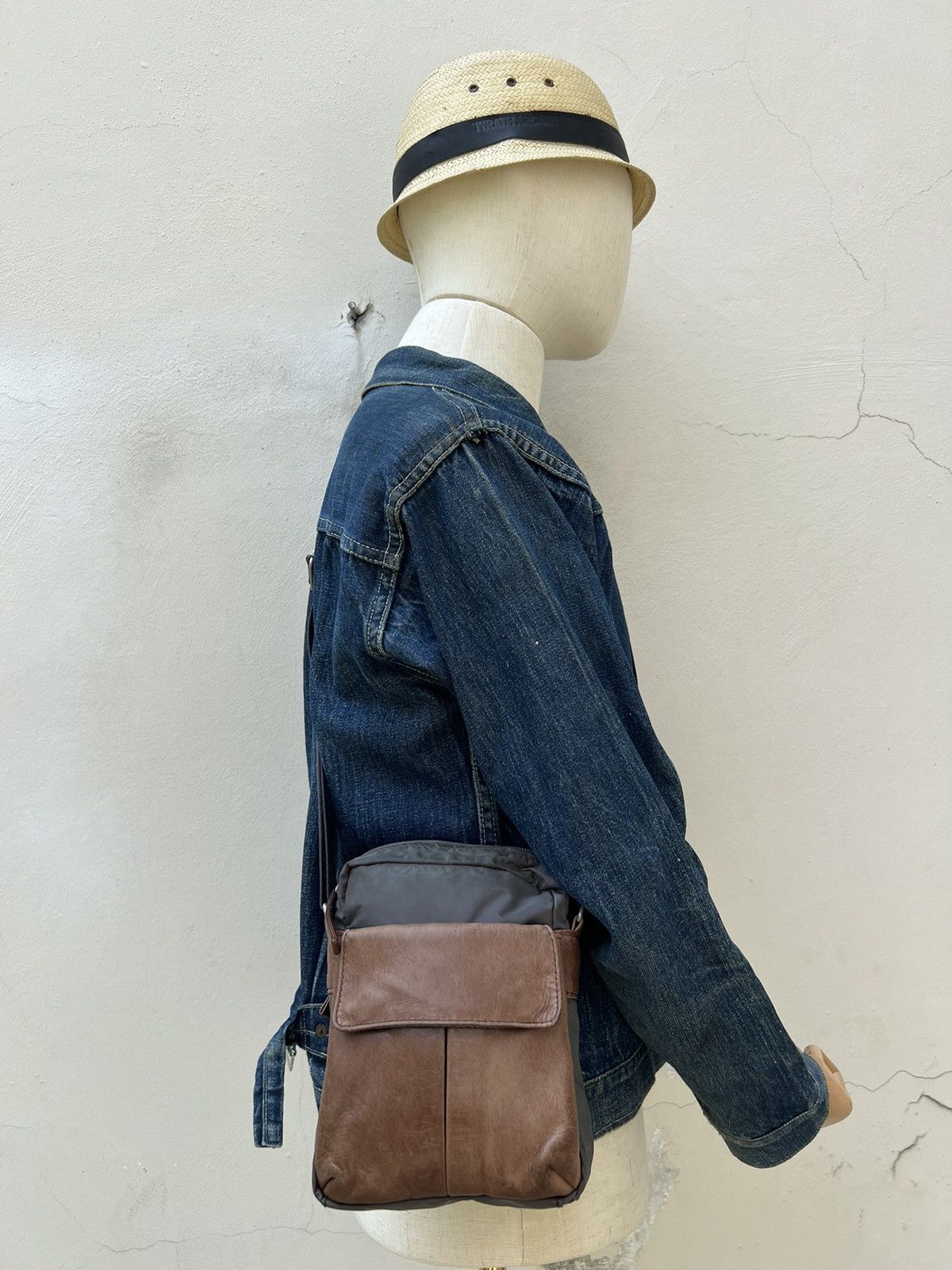 Vintage × Yohji Yamamoto Vintage Yohji Yamamoto Y’saccs Hybrid Patina Leather Wax Bag Size ONE SIZE - 1 Thumbnail