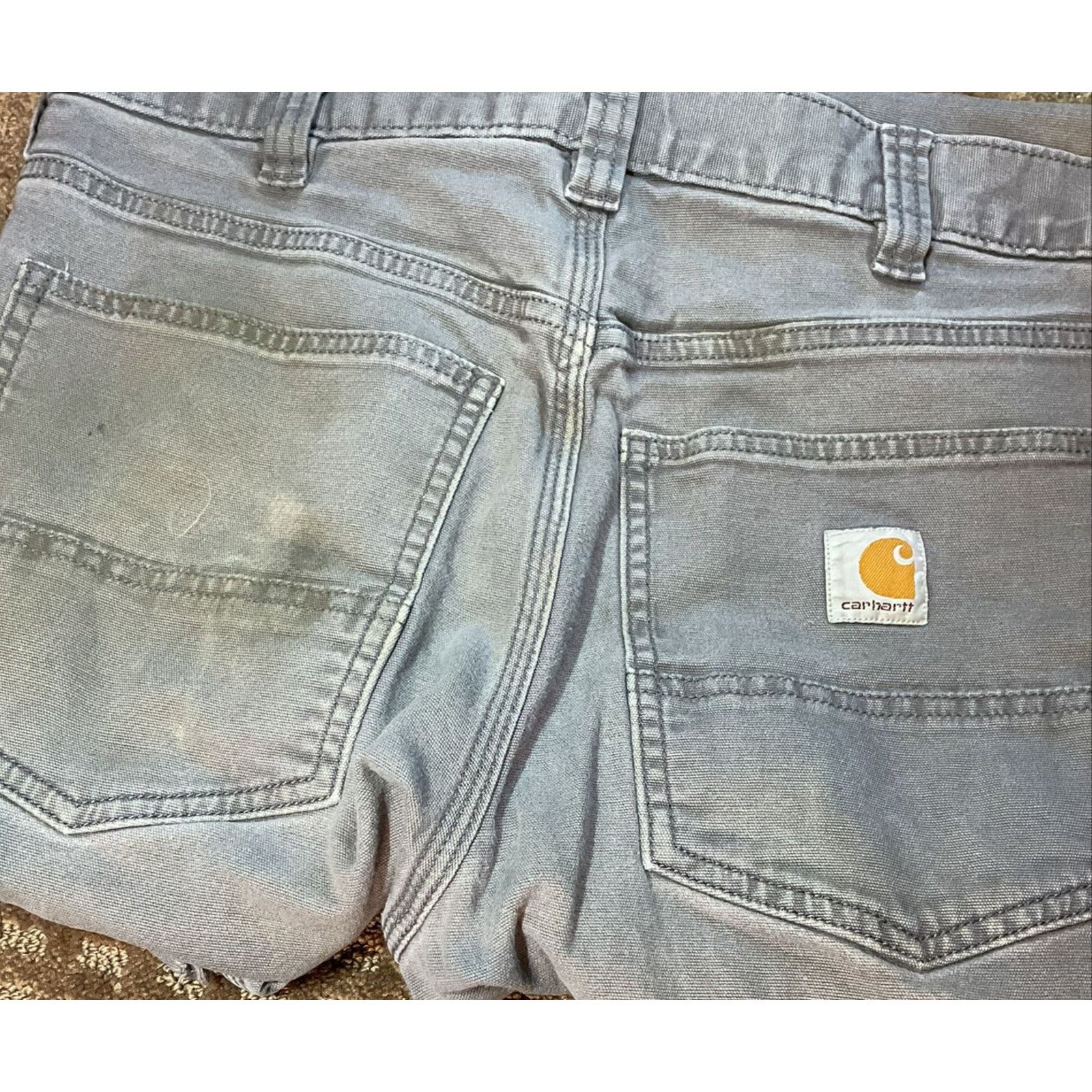 Carhartt 👖 Carhartt Men's Relaxed Fit Gray Cotton Pants 32x34 Size US 32 / EU 48 - 4 Thumbnail