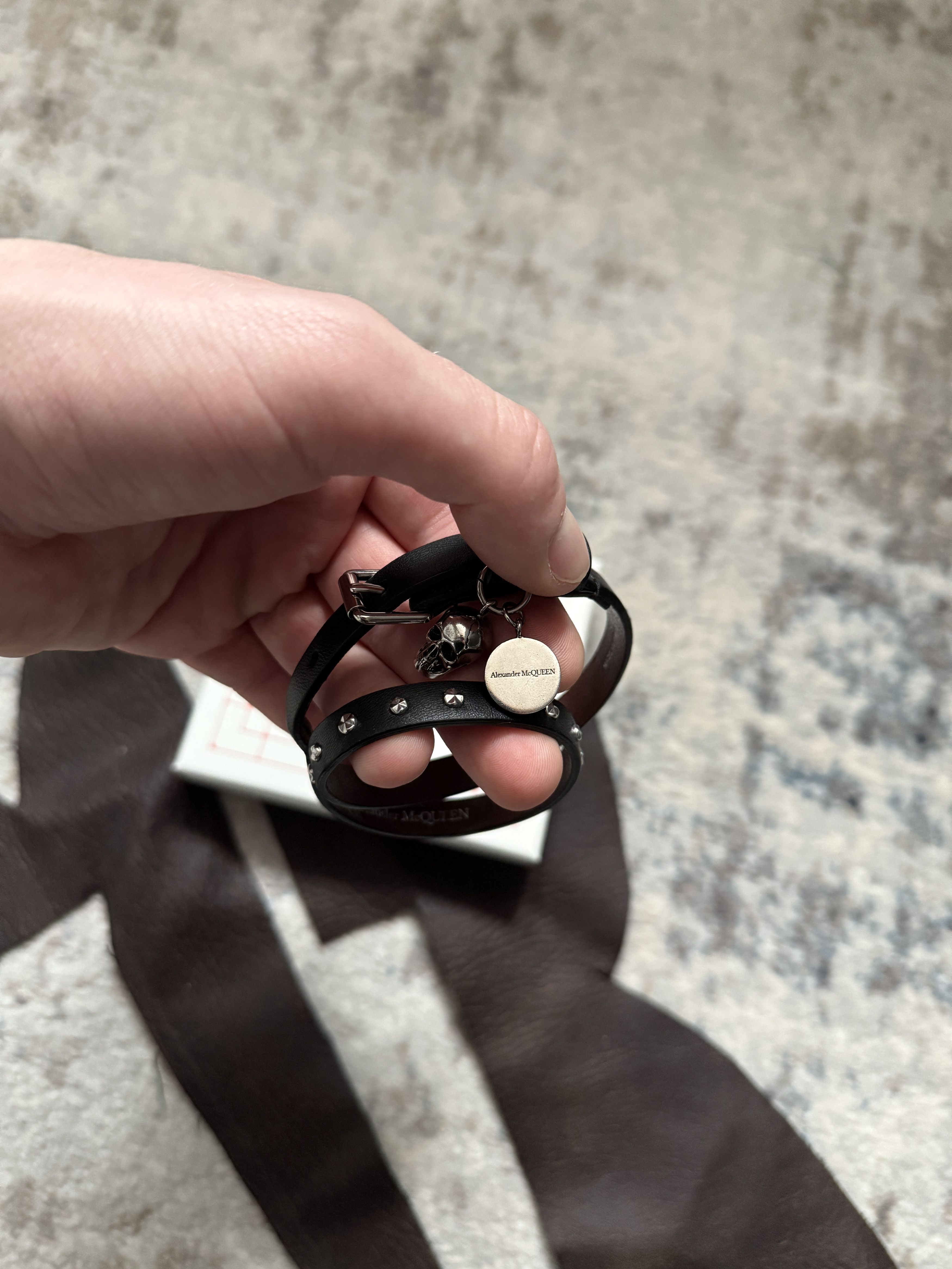 Alexander McQueen Alexnader McQueen Leather Double-Wrap Belt Bracelet Size ONE SIZE - 4 Thumbnail