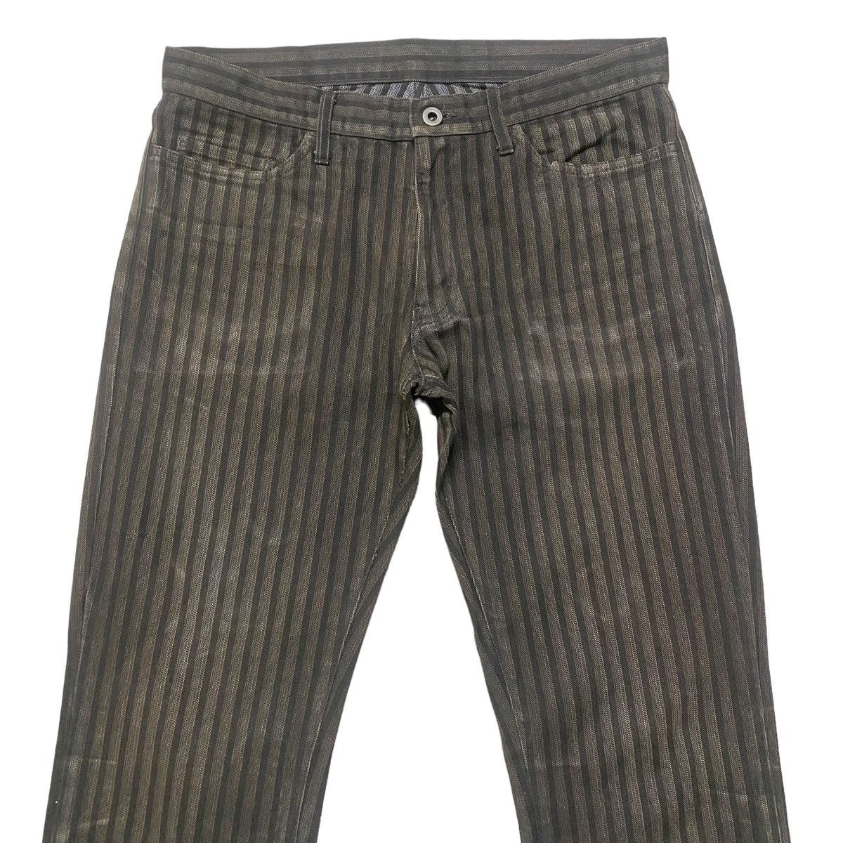 Japanese Brand RUPERT EDGE Striped Brown Flare Jeans Size US 32 / EU 48 - 3 Thumbnail