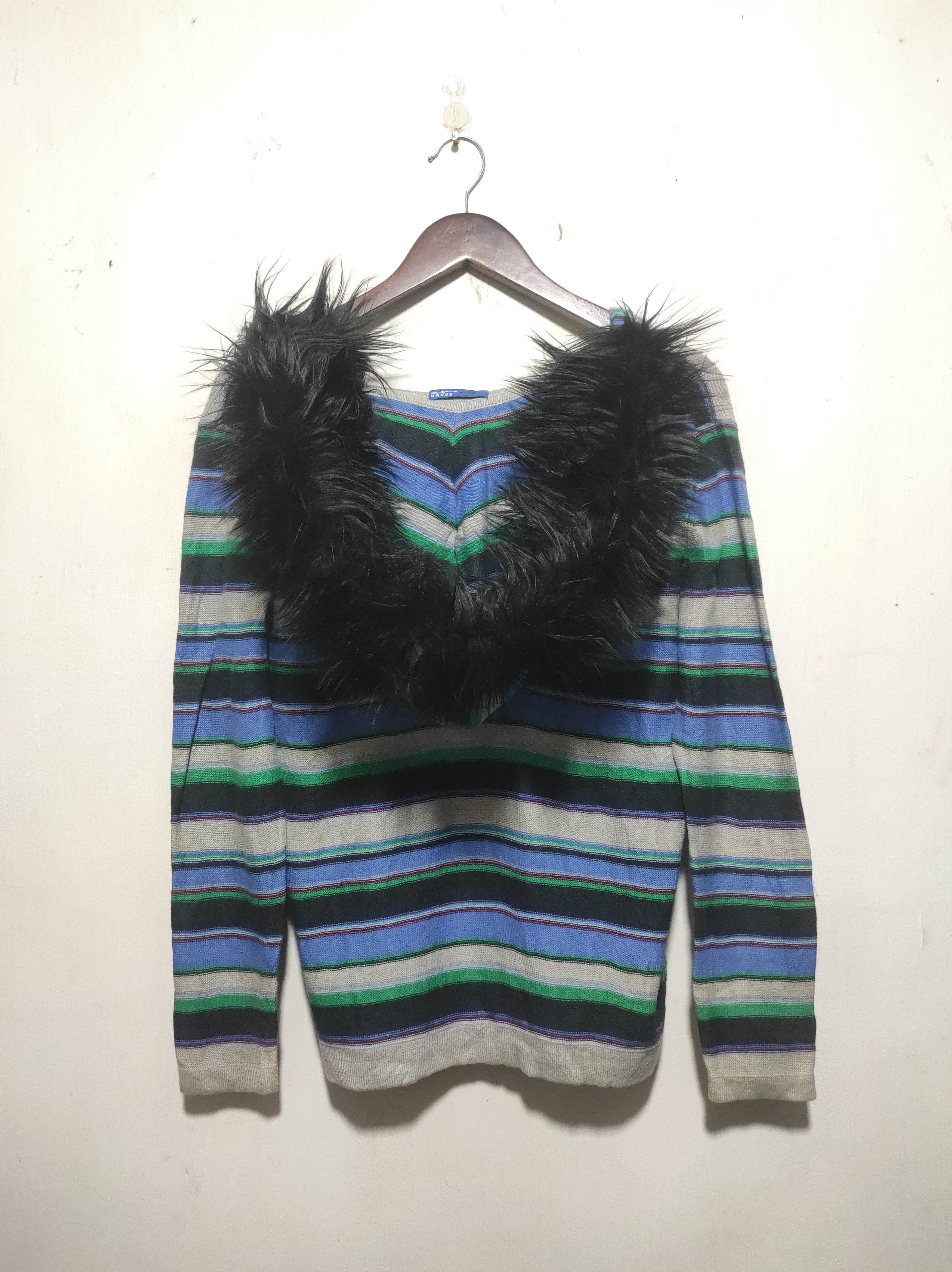 Hysteric Glamour Beams Stripe V neck zip fur hoodie i6w9 LGB style Size US M / EU 48-50 / 2 - 11 Thumbnail