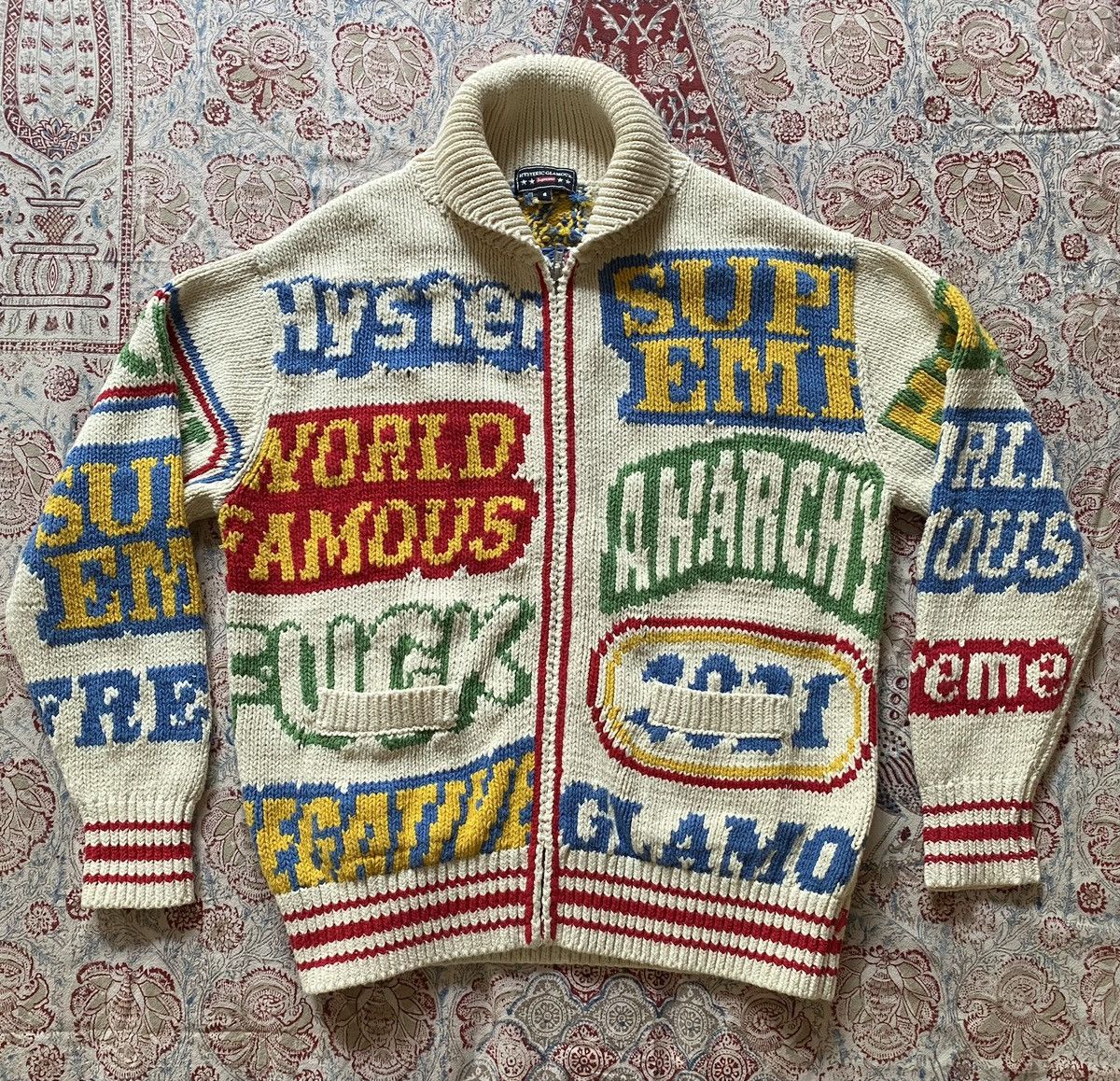 Supreme Supreme Hysteric Glamour Logos Zip Up Sweater | Grailed