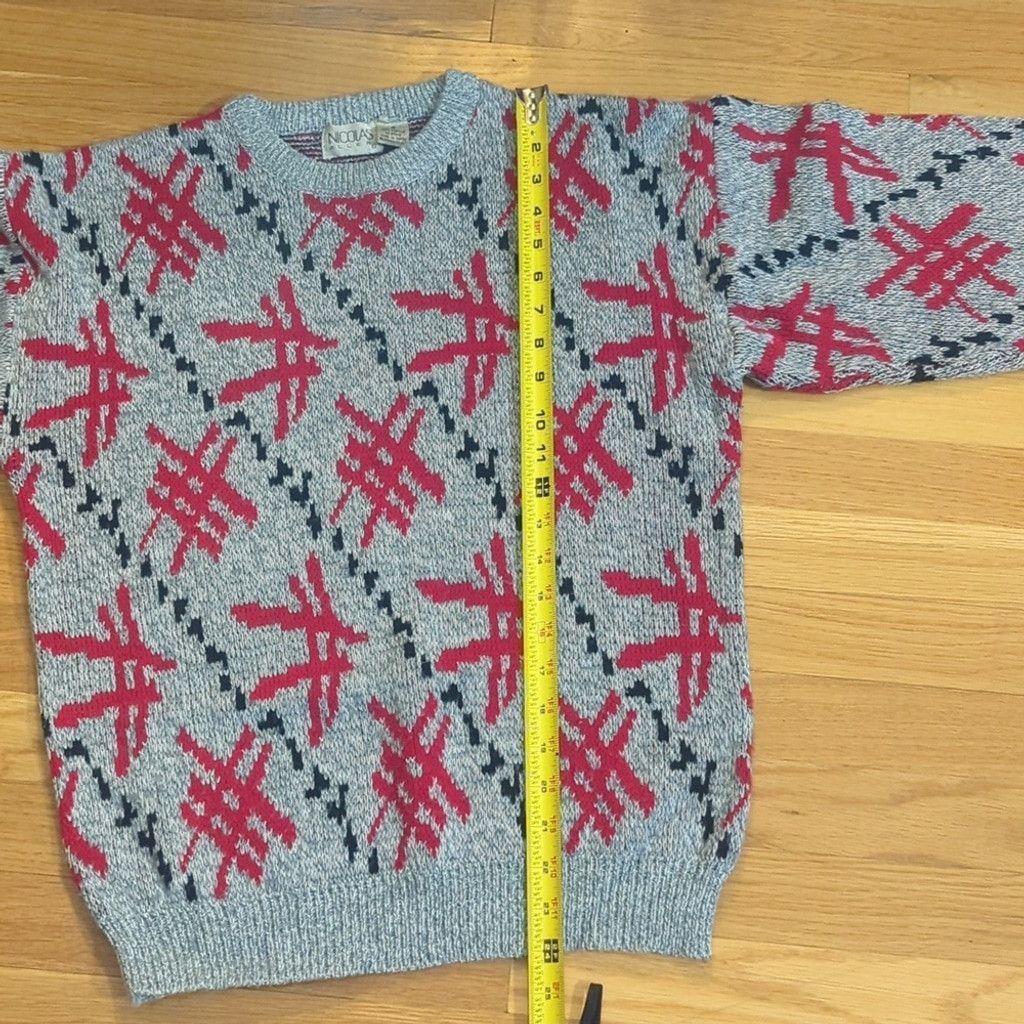 Vintage Vintage sweater 80s 90s Small Grey w red hashtag print Size US S / EU 44-46 / 1 - 8 Thumbnail