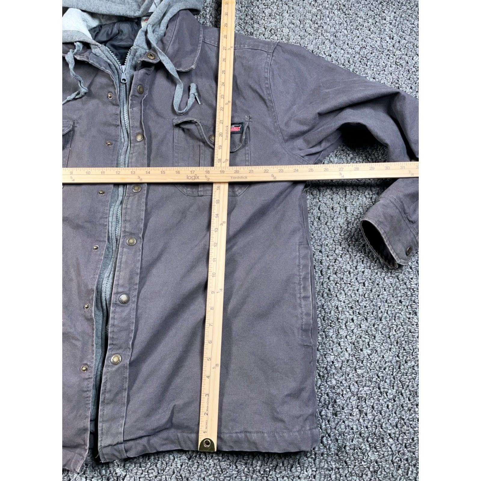 Dickies Dickies Workwear Style Hooded Jacket Cotton Gray XL Adult Bomber Jacket, Full Zip, Lined, Hooded, Regular Fit, 90s Grunge Retro, Men Size US XL / EU 56 / 4 - 7 Thumbnail