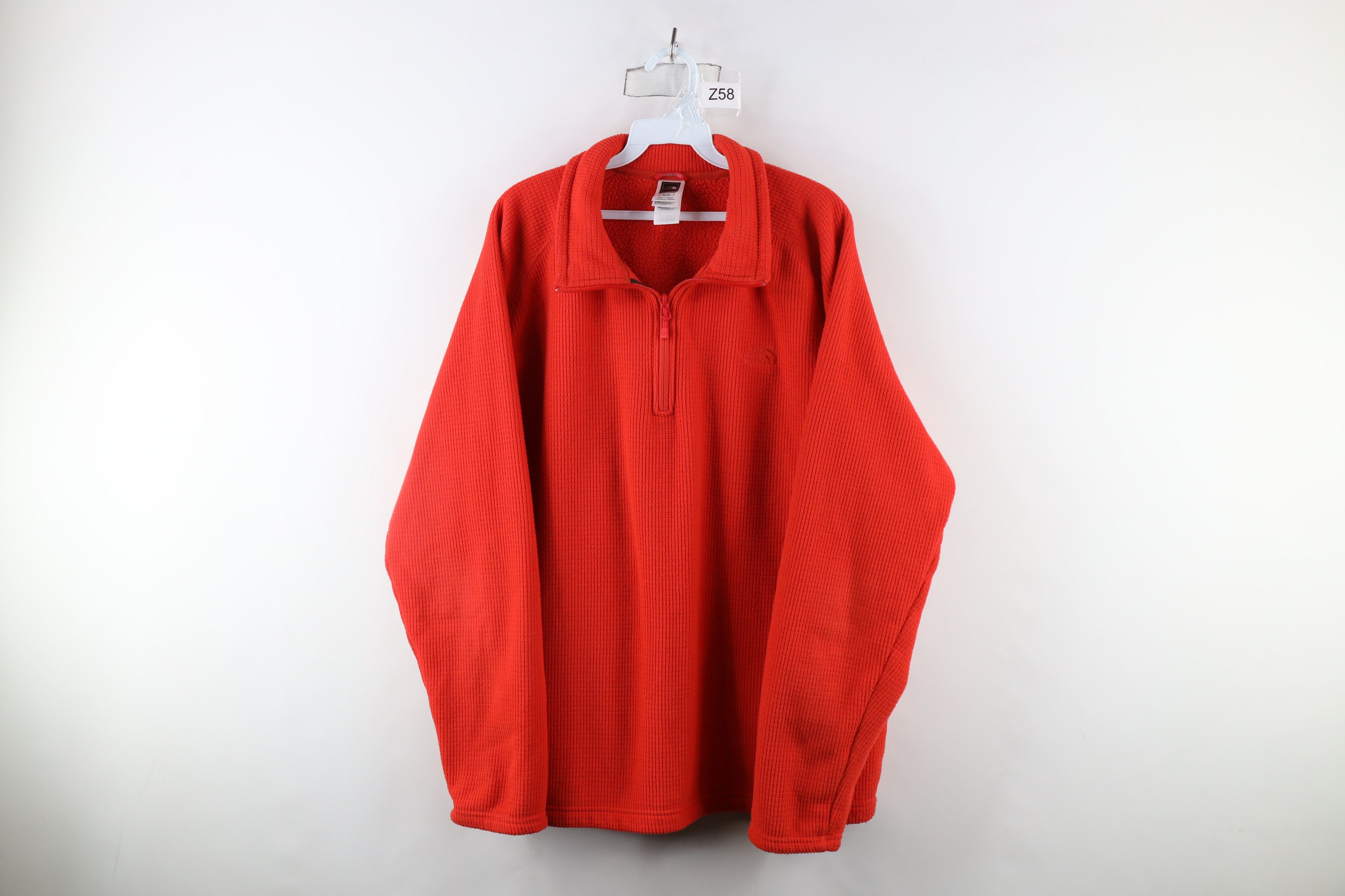 The North Face × Vintage Vintage The North Face Textured Half Zip Sweater Orange Size US XL / EU 56 / 4 - 1 Thumbnail