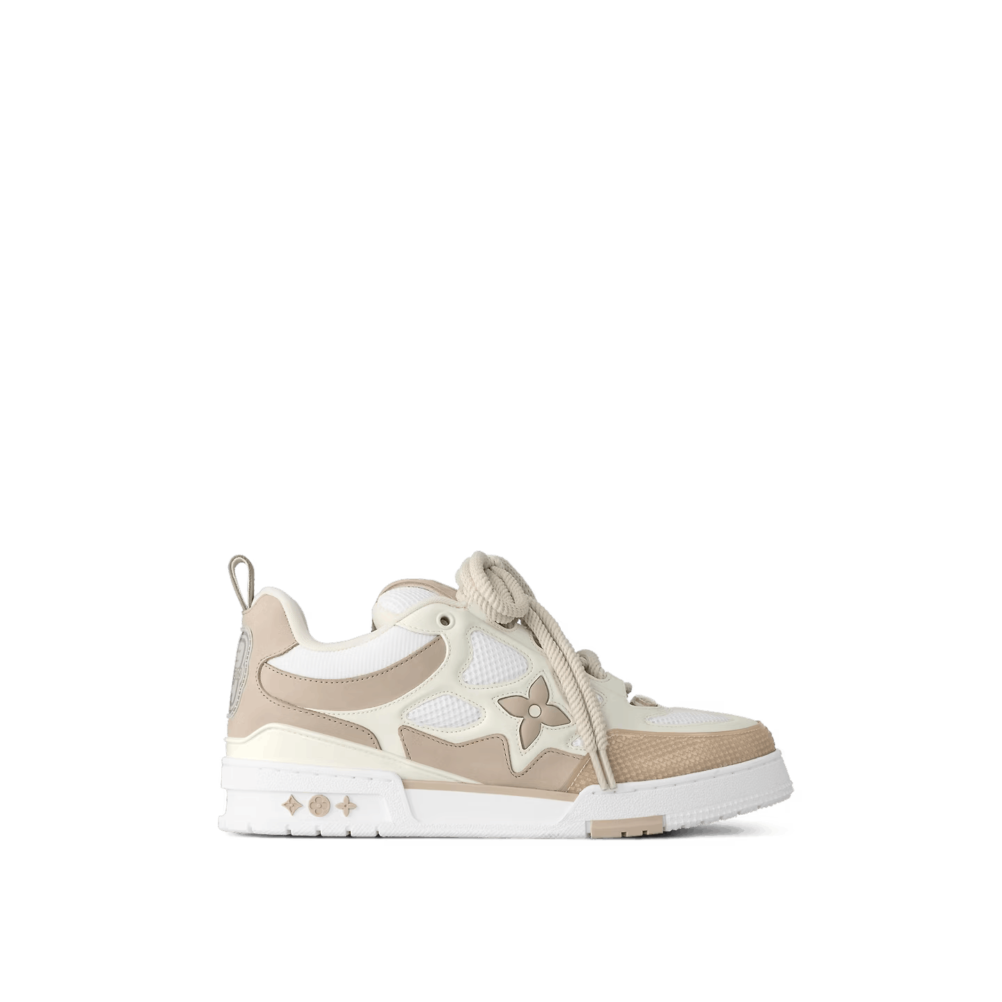 image of Louis Vuitton Shoes Sneakers Leather Monogram Logo Lv 1Aarqg in Beige, Men's (Size 5)