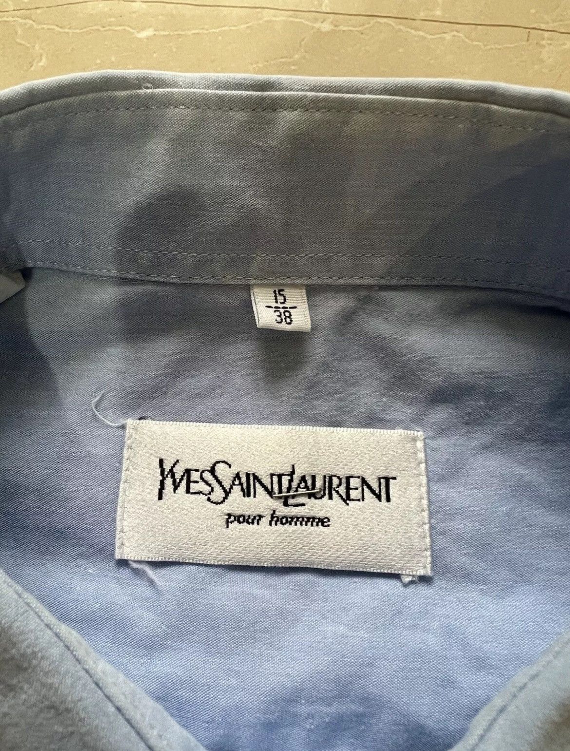 Vintage × Yves Saint Laurent VTG shirt Yves Saint Laurent blue short sleeve Size US M / EU 48-50 / 2 - 6 Thumbnail