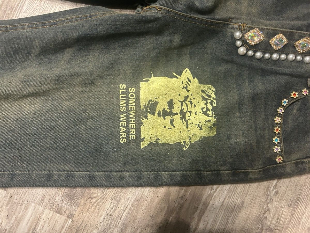 Other Slumxweirdo Concho Rhinstone Denim Stack Size US 31 - 3 Thumbnail